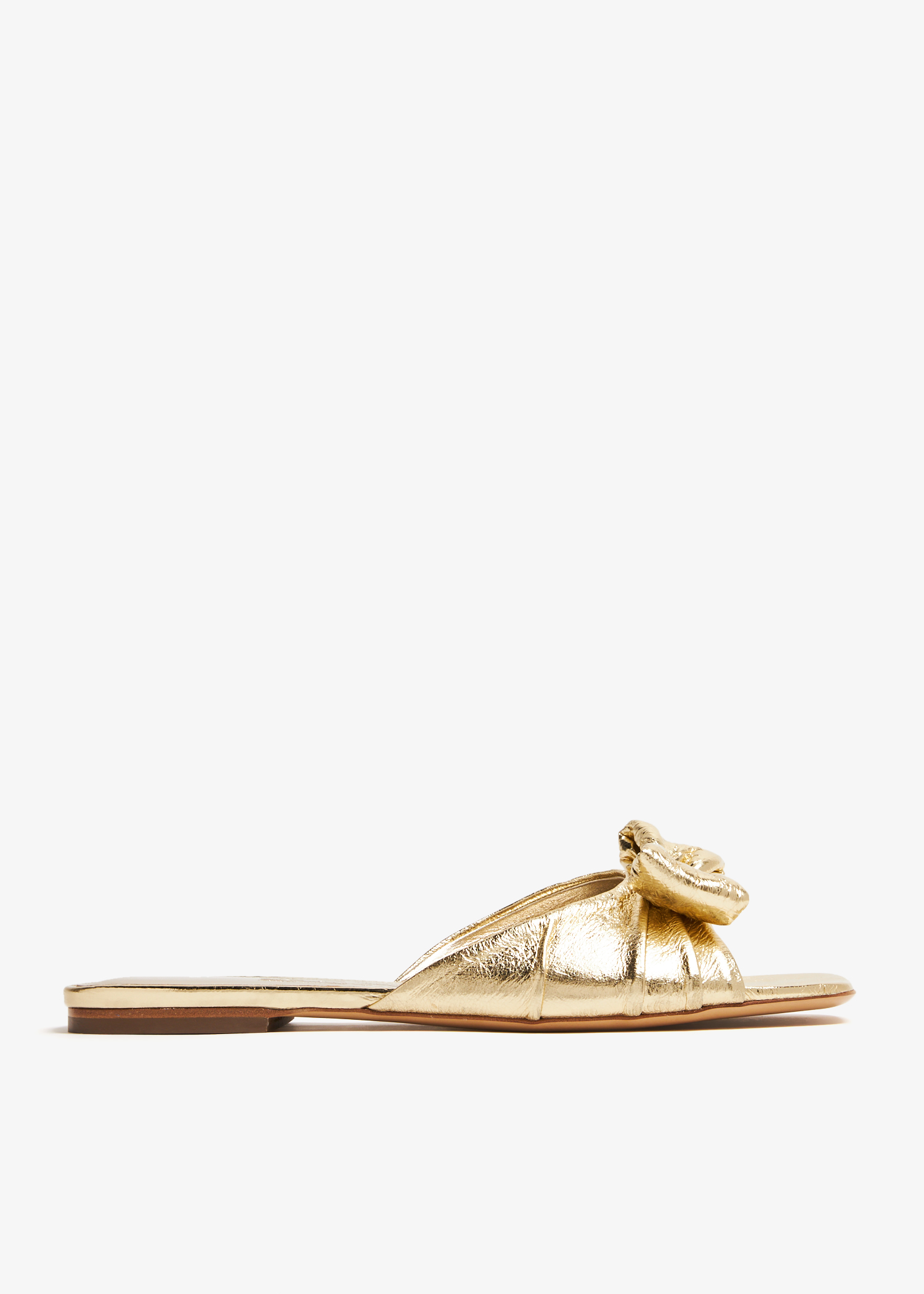 

Padded Vara bow slide sandals, Gold