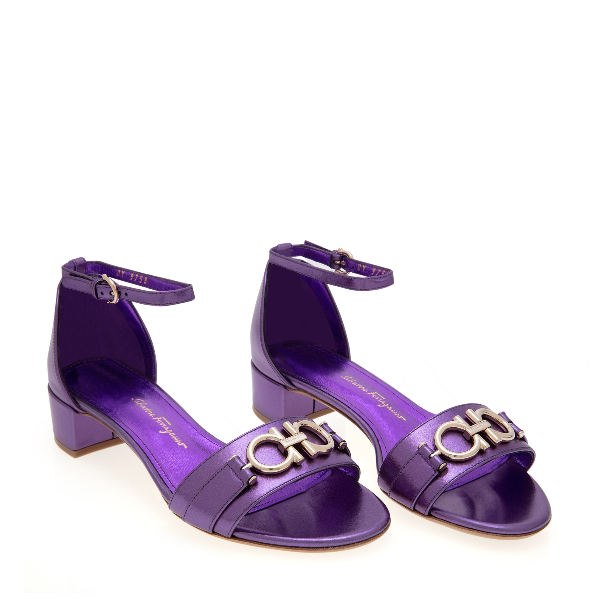 

Gancini ankle strap sandals, Purple