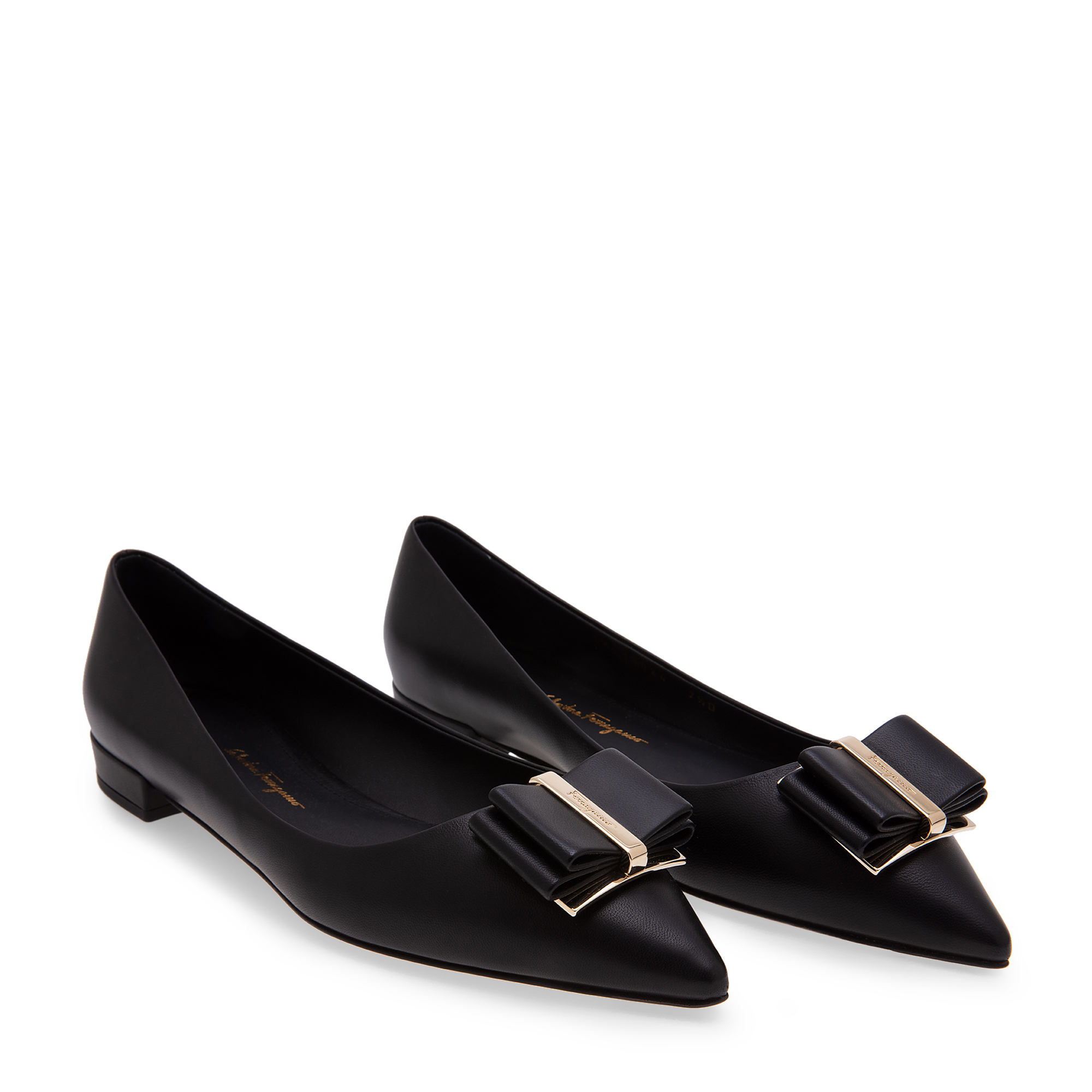 

Double bow ballet flats, Black