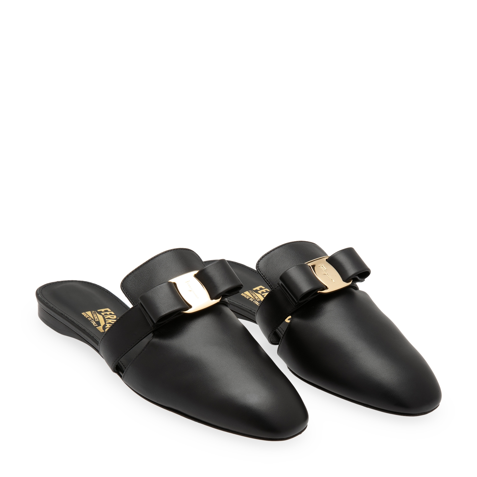 

Vara bow mules, Black