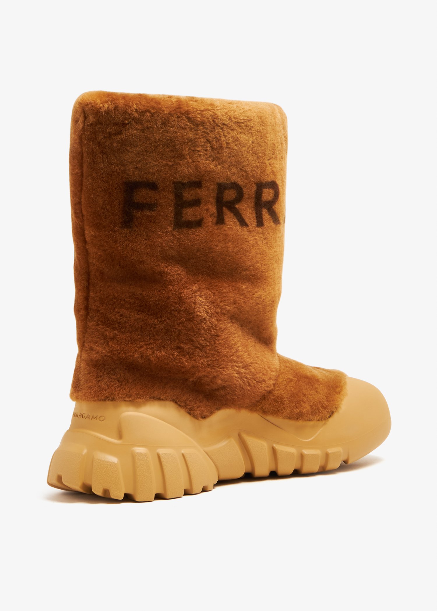 Ferragamo shearling sale boots