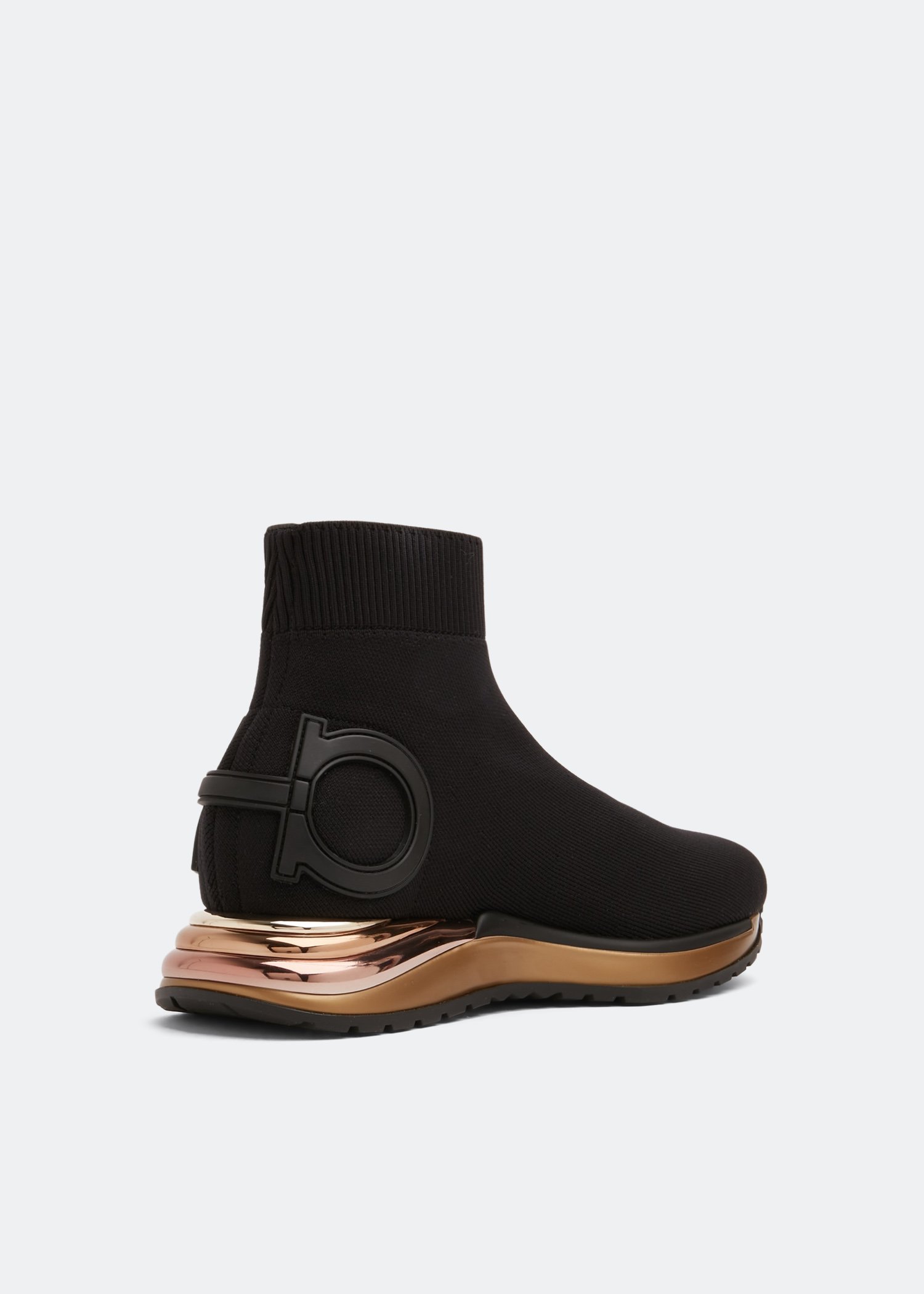 Salvatore Ferragamo Gardena Sock Sneakers Black