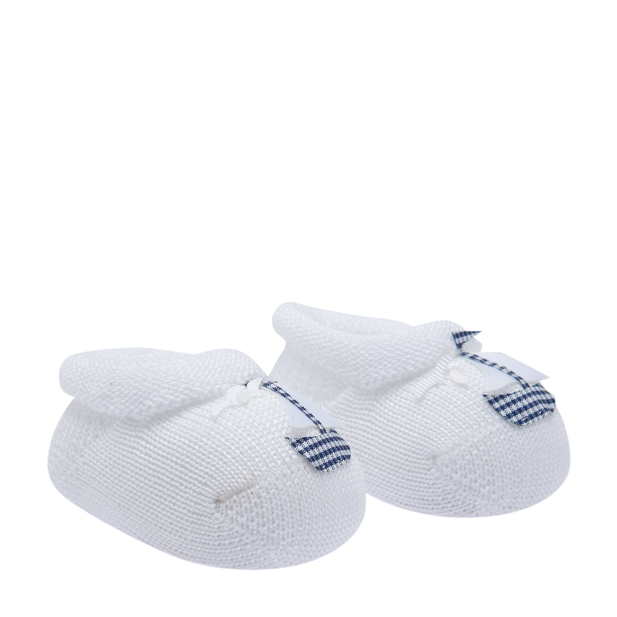 

Knit crib shoes, White