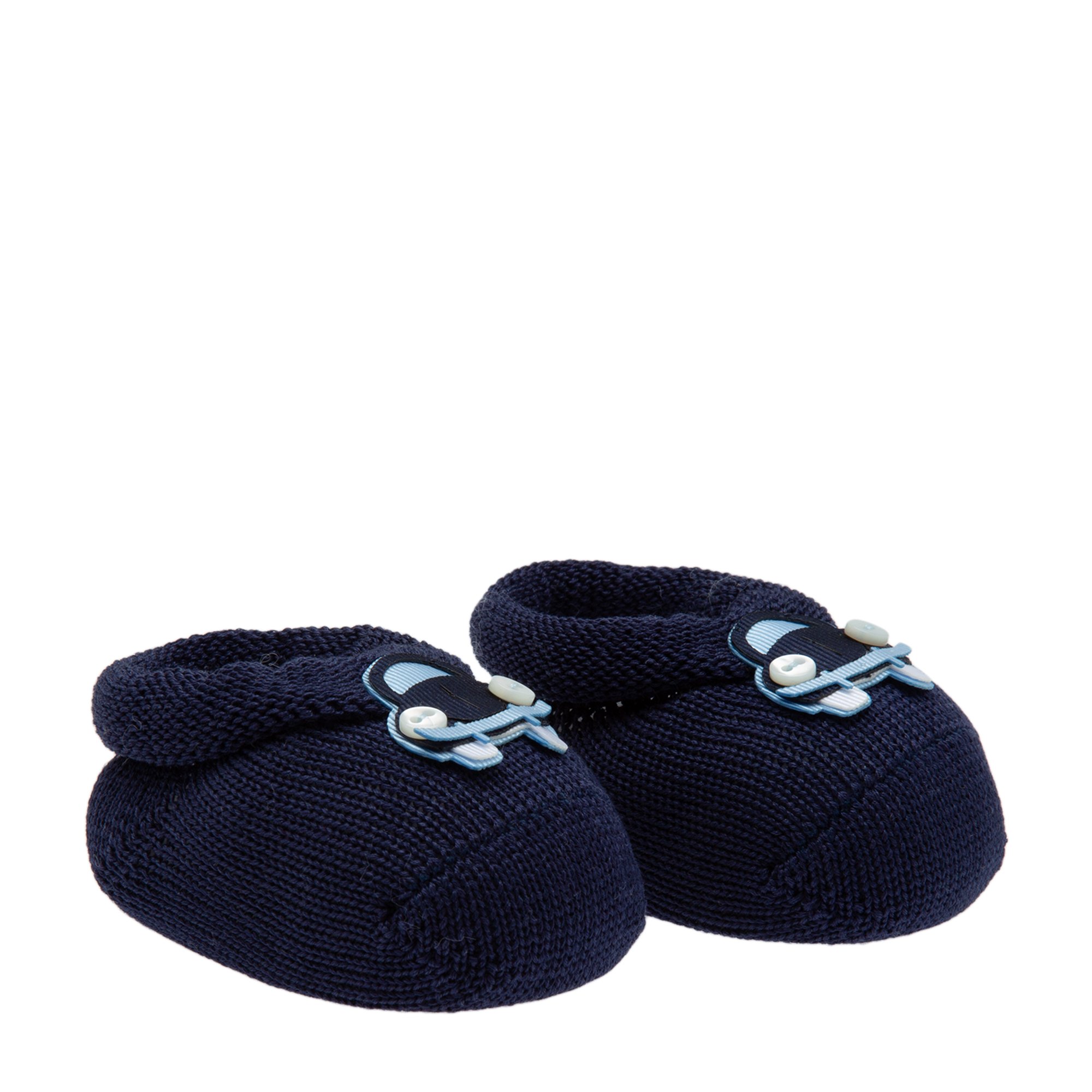 

Knit crib shoes, Blue