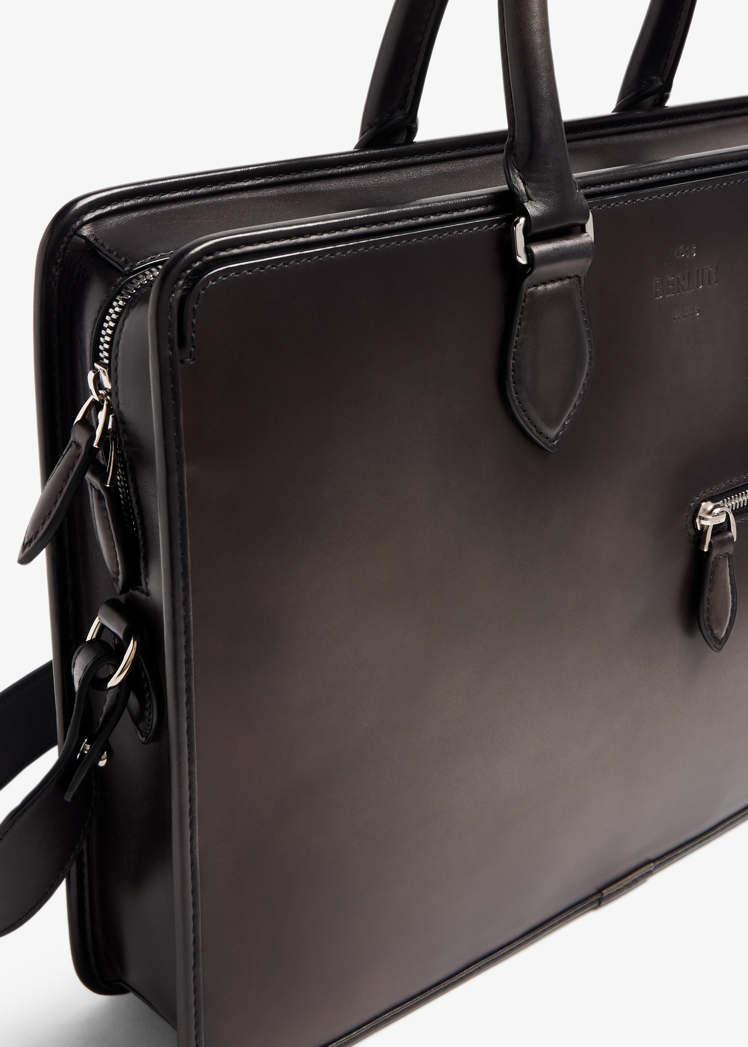 Berluti Un Jour Scritto leather briefcase for Men - Black in UAE