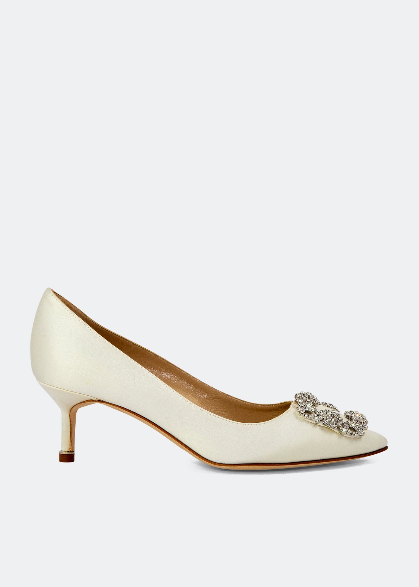 

Hangisi satin pumps, White