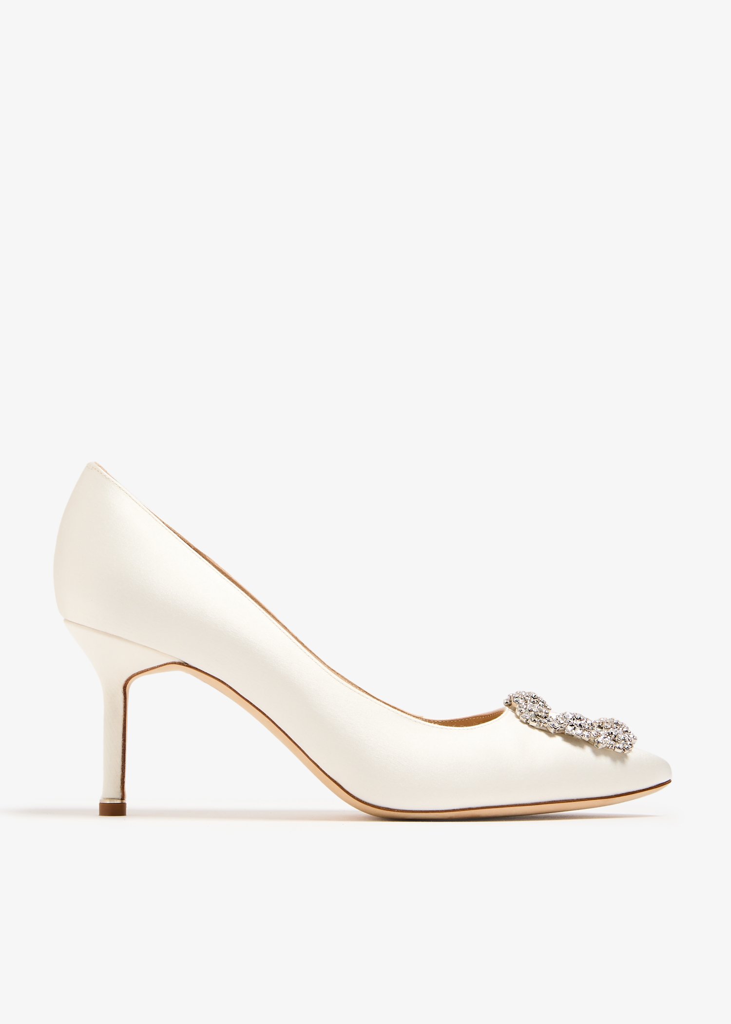 

Hangisi satin pumps, White