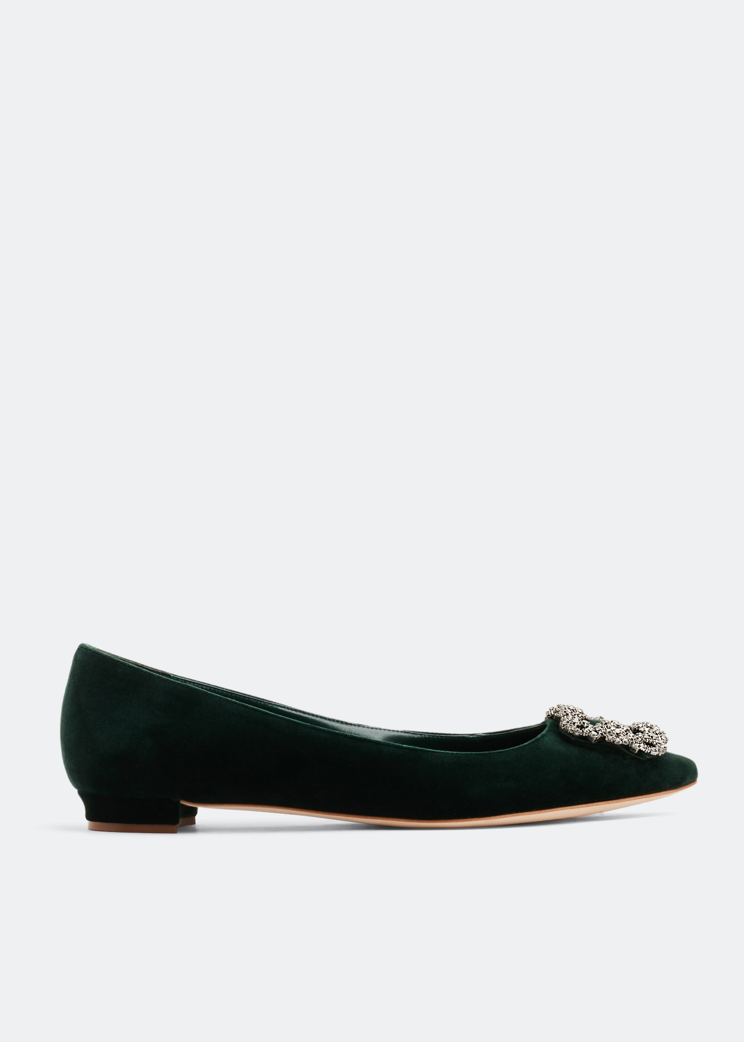 

Hangisi velvet flats, Green