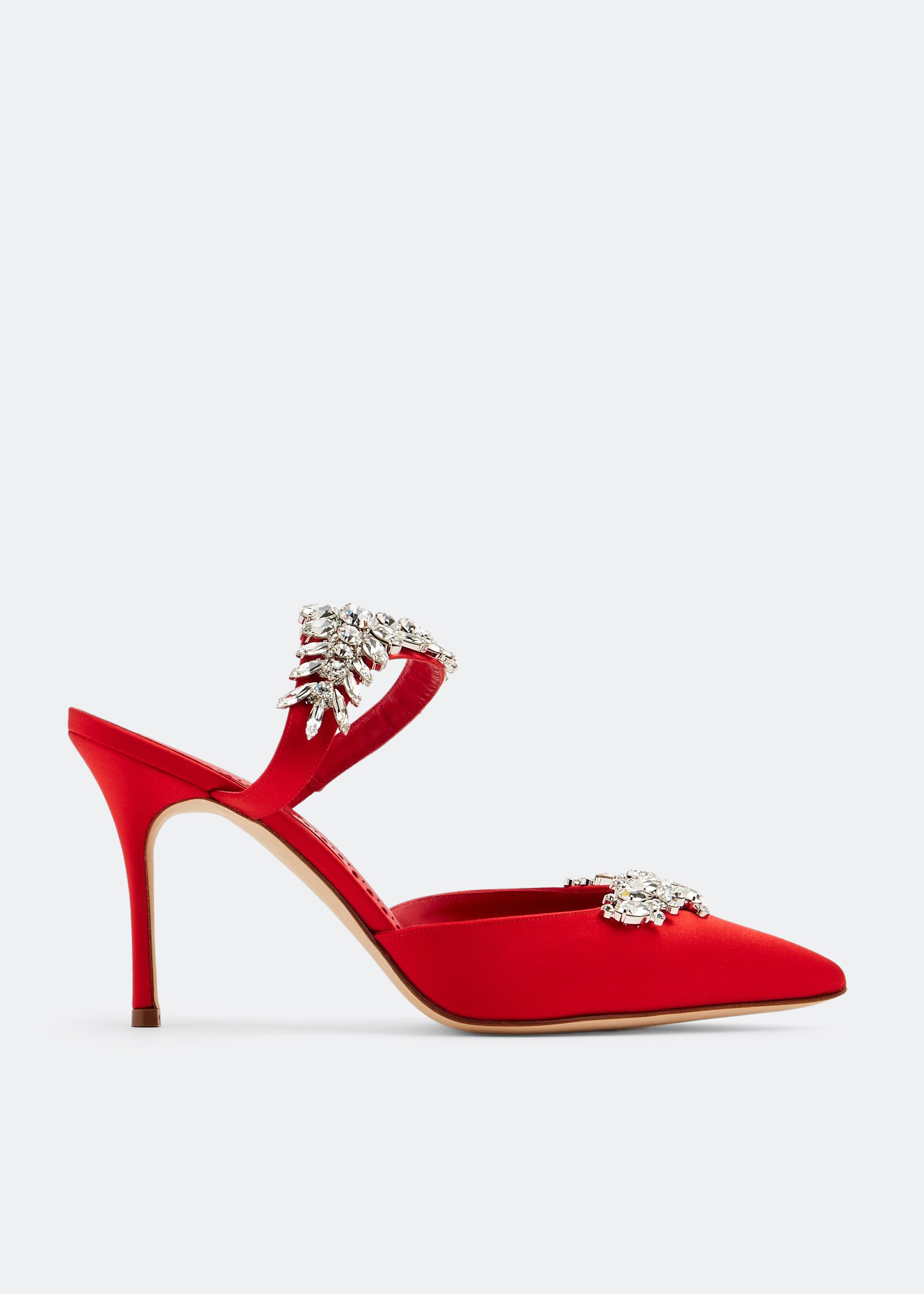 

Lurum satin mules, Red