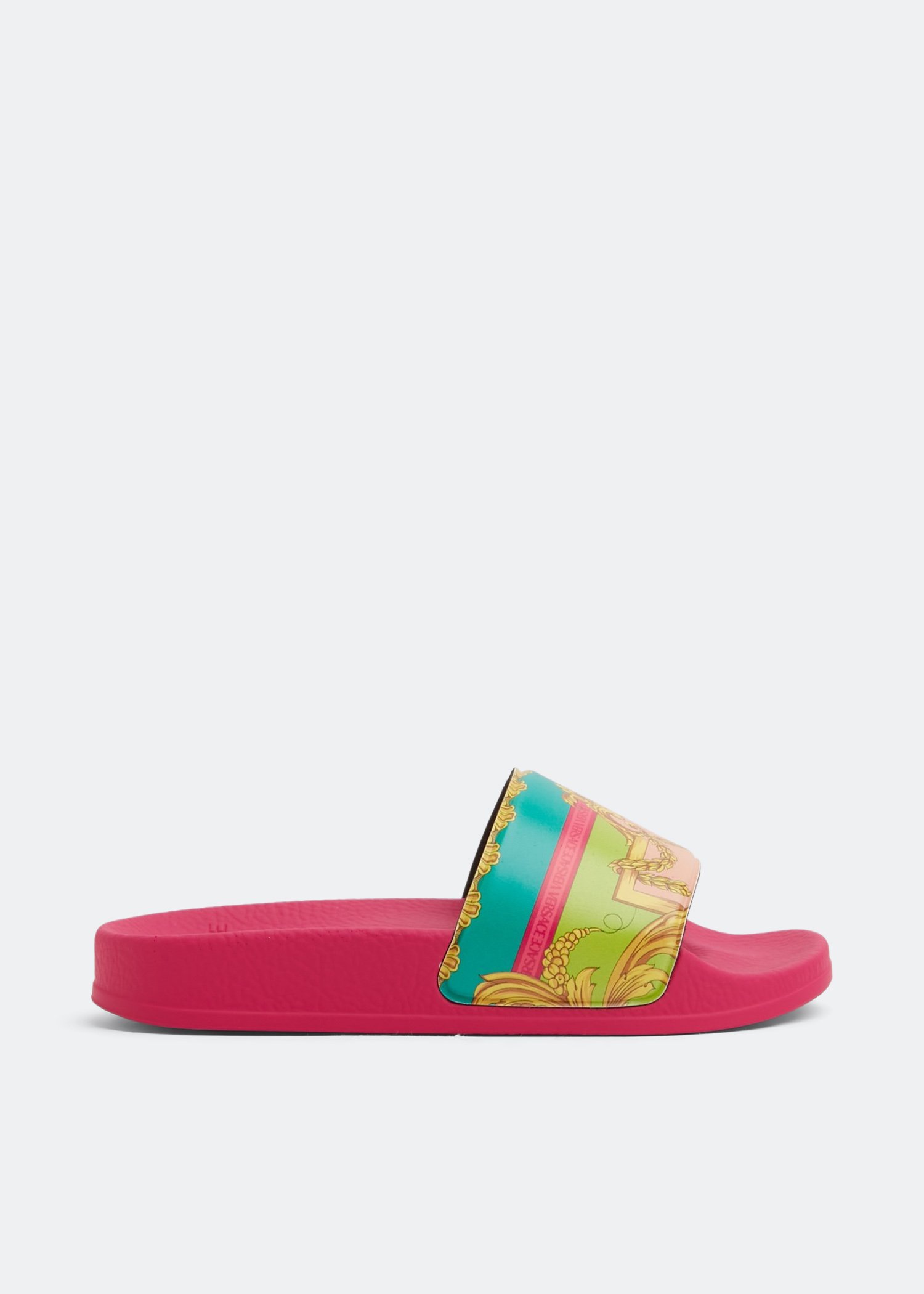 Versace Barocco Goddess slides for Girl Pink in UAE Level Shoes