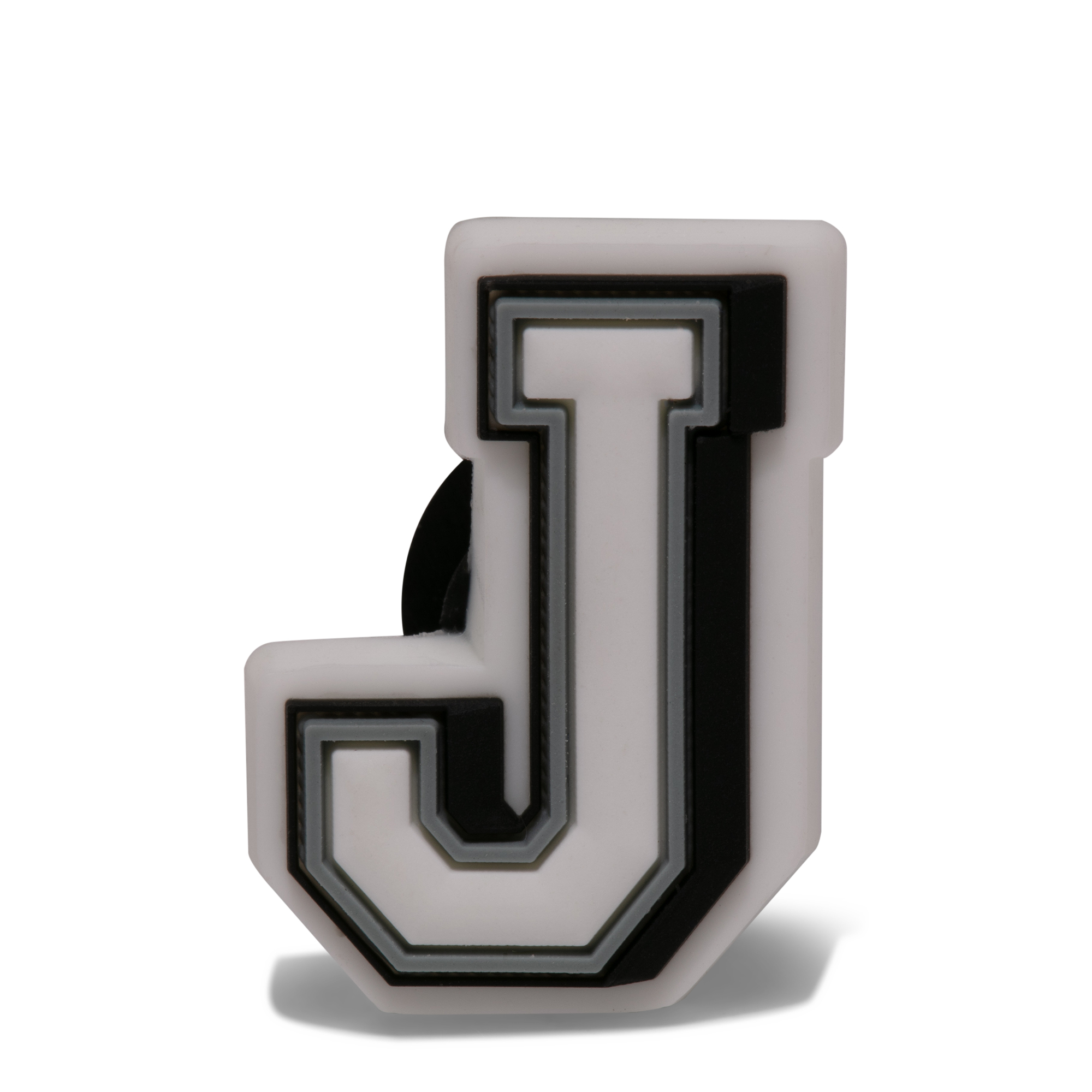 

Letter J Jibbitz pin, White