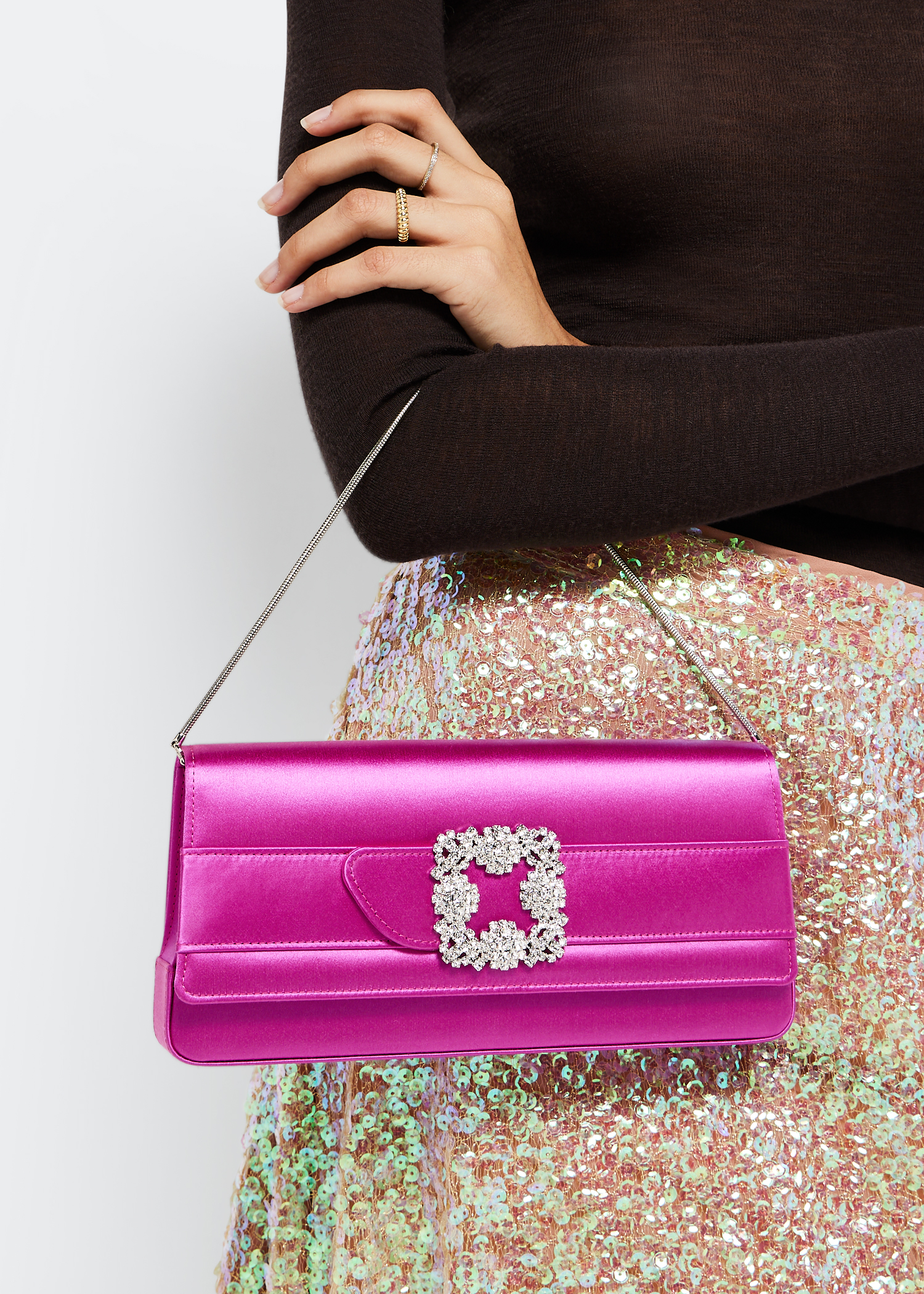 

Gothisi satin clutch, Pink