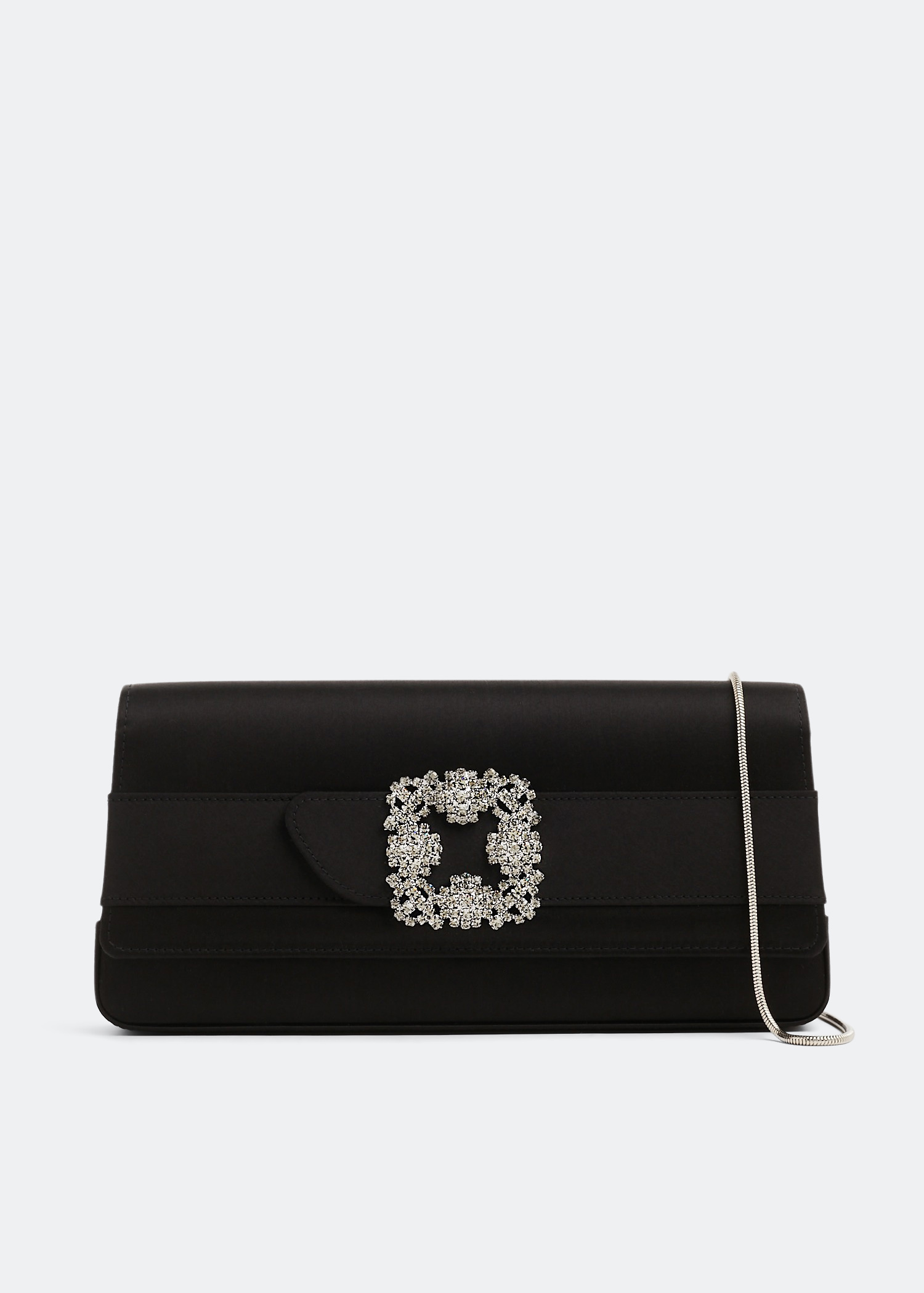 Manolo Blahnik Gothisi satin clutch for Women - Black in UAE | Level Shoes