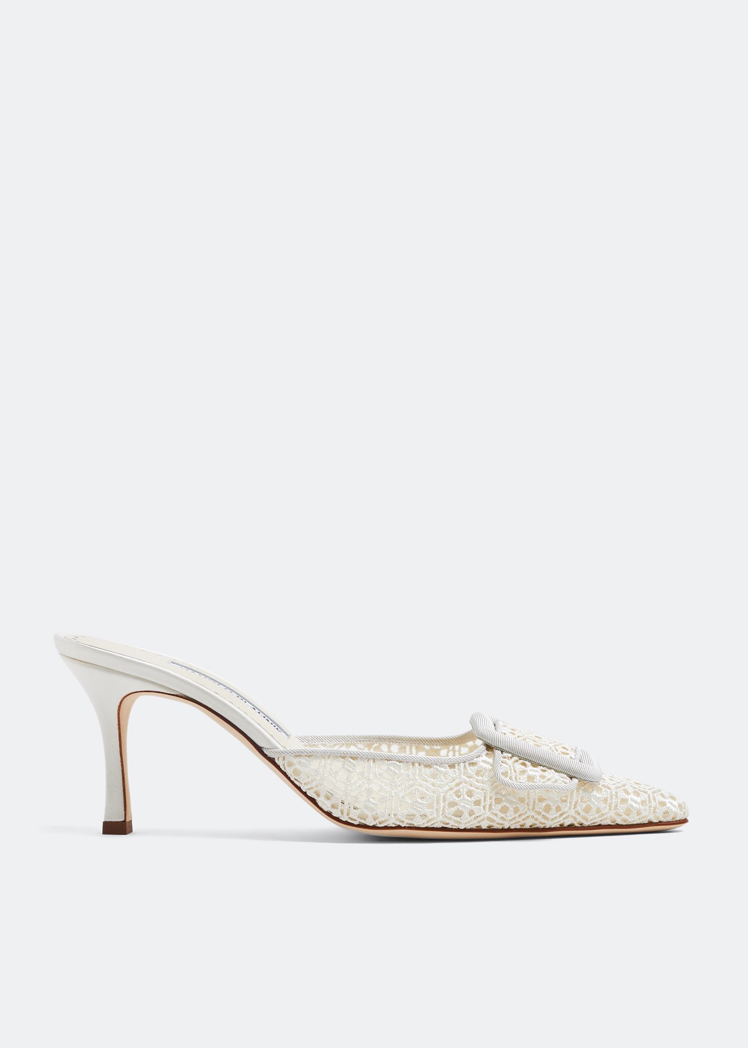 

Maysalebi lace mules, White