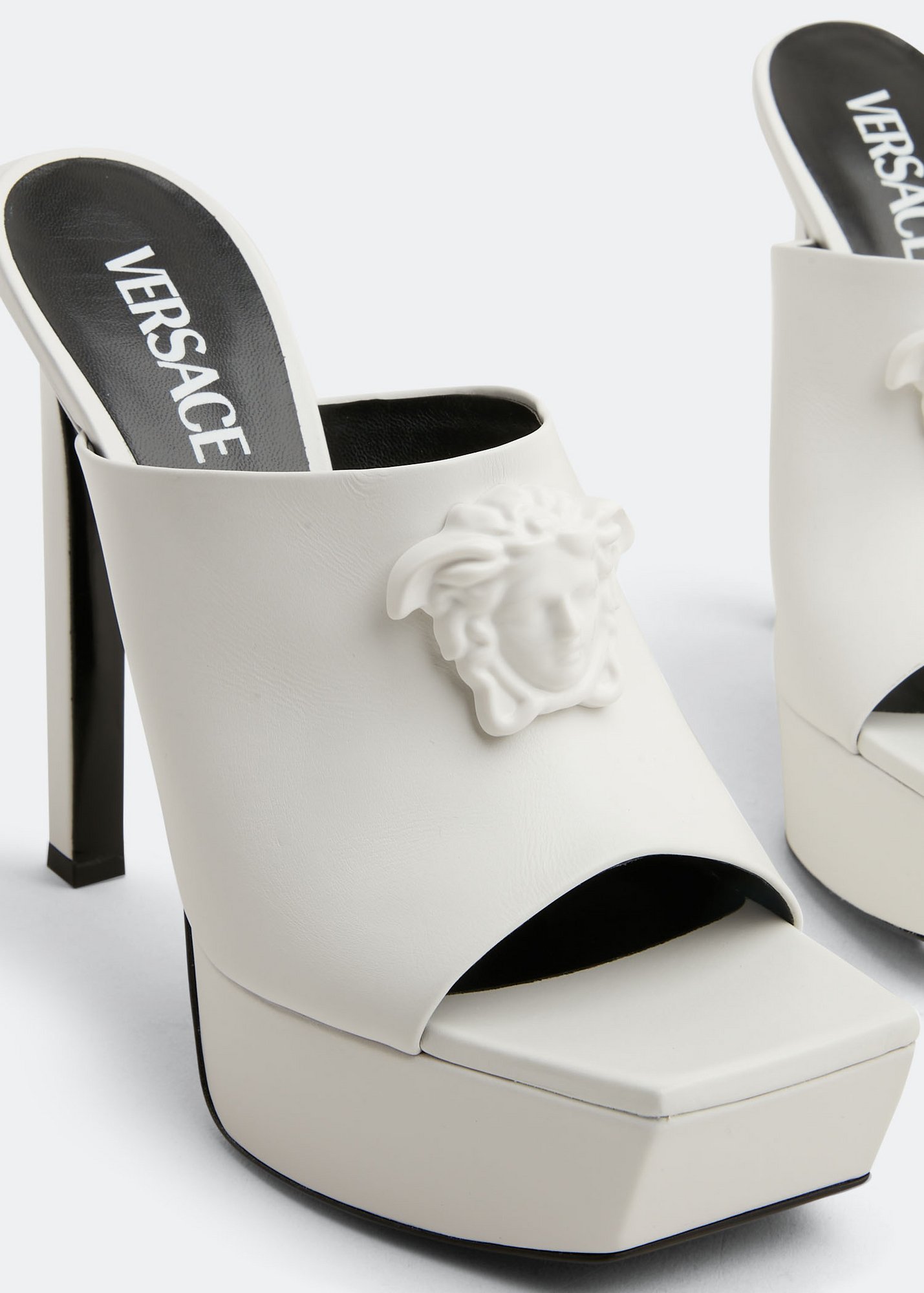 Versace La Medusa platform mules for Women - White in KSA | Level Shoes