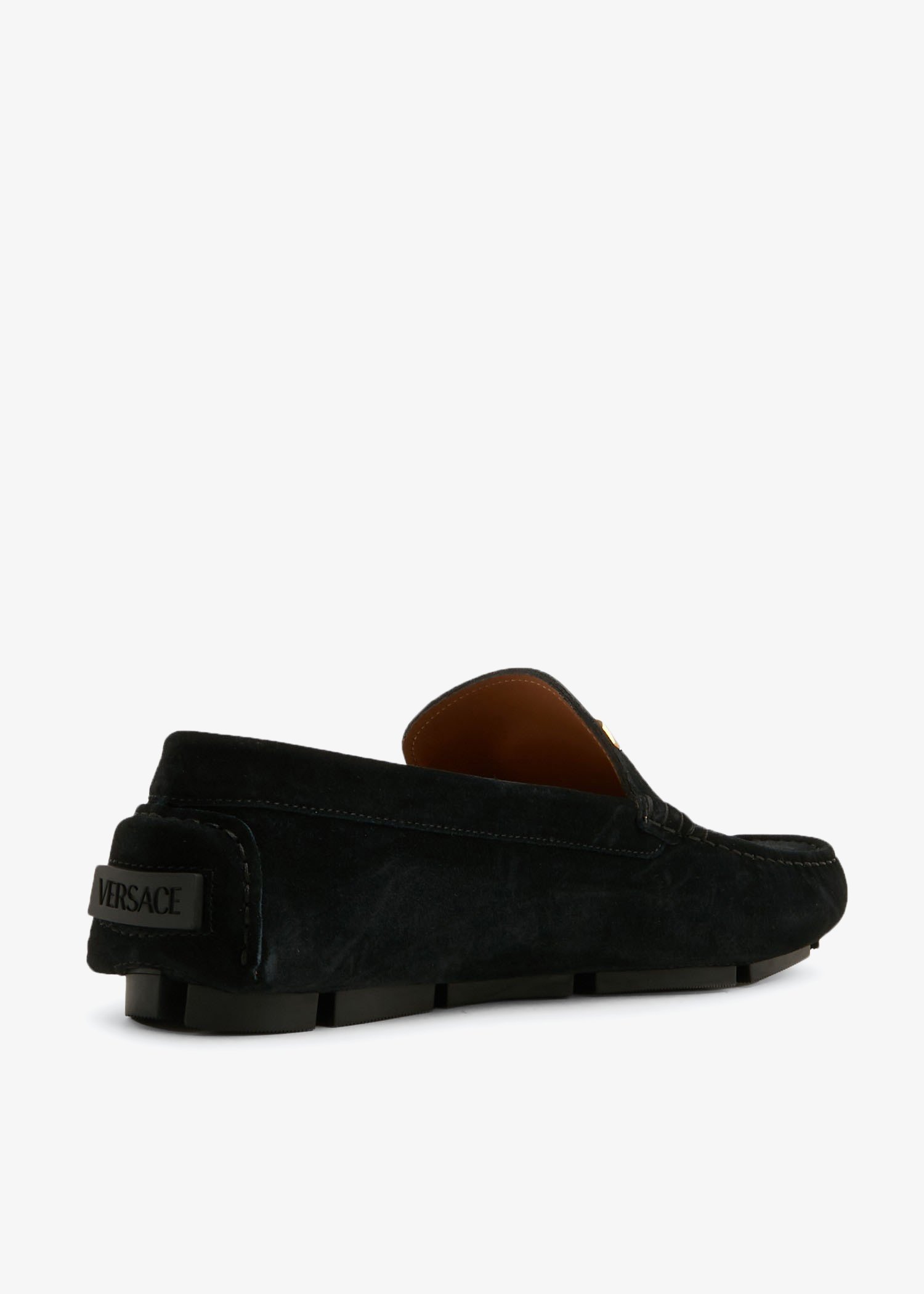 Black suede cheap versace loafers