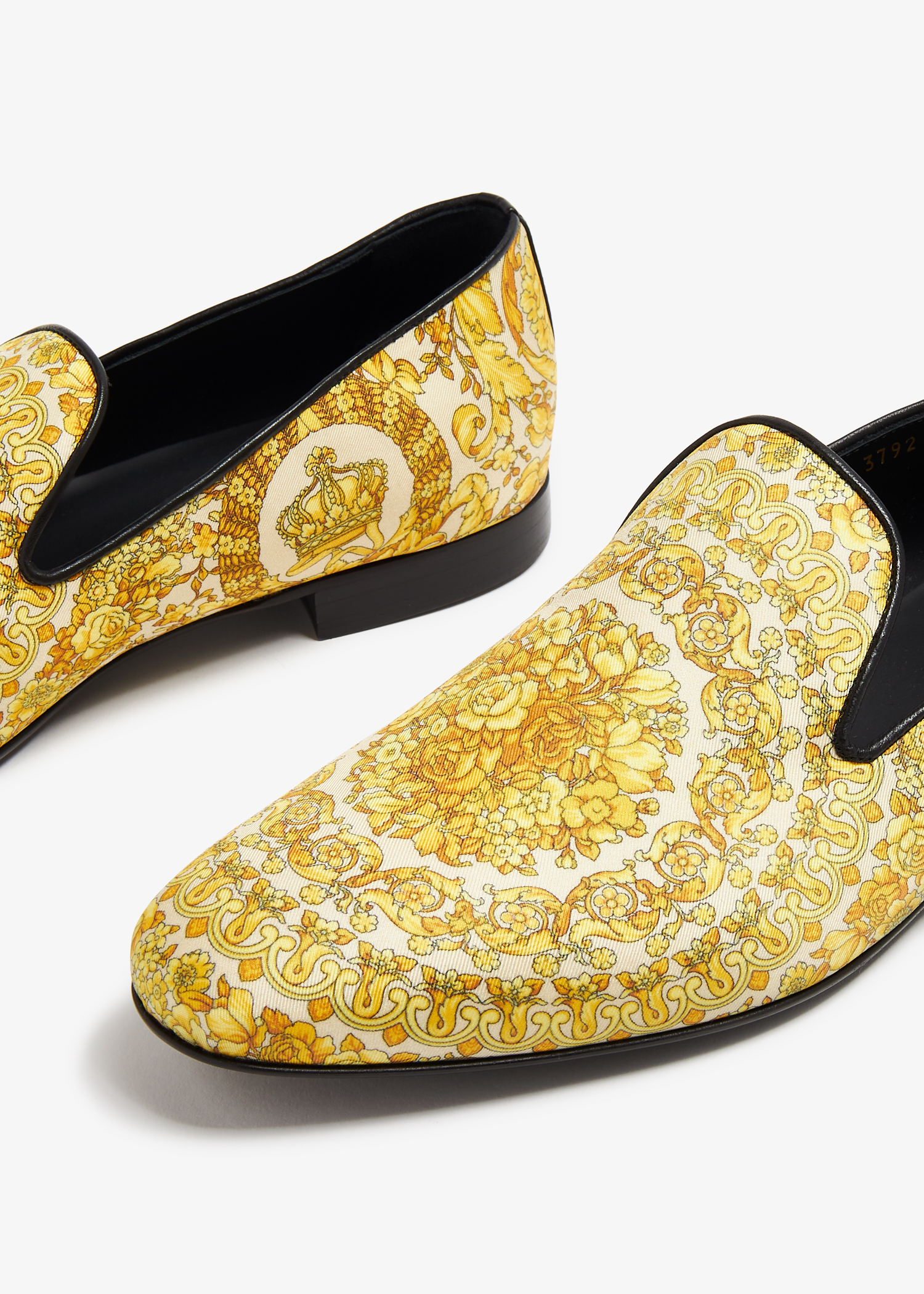 Versace barocco print discount slippers