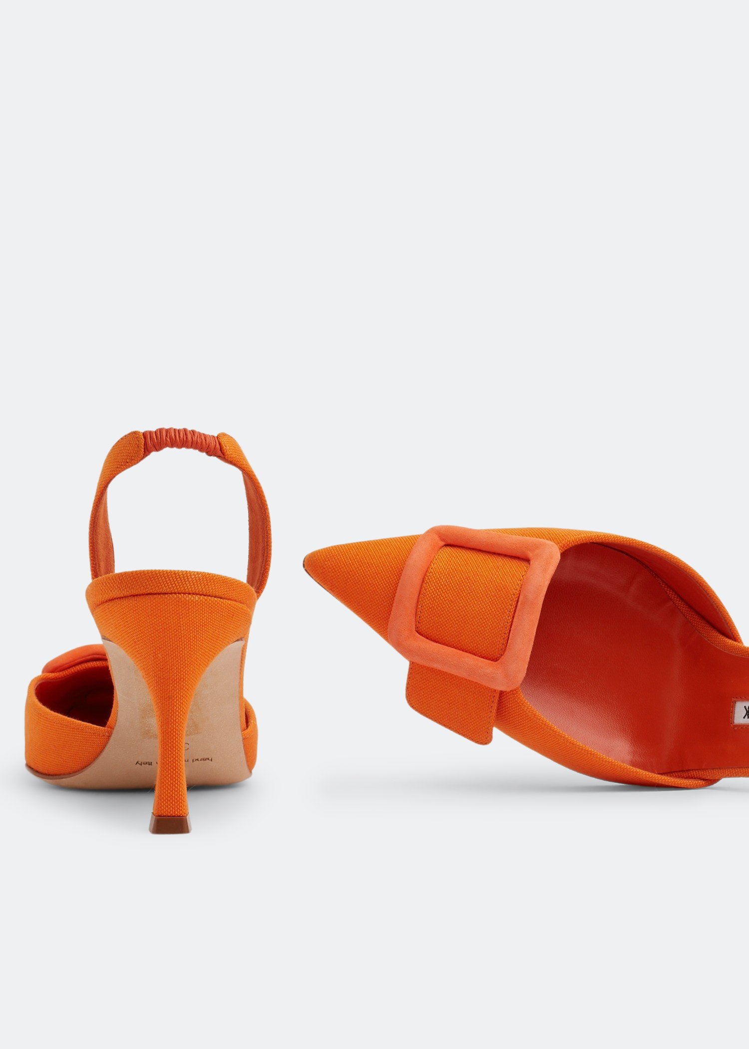 Orange sling outlet back shoes