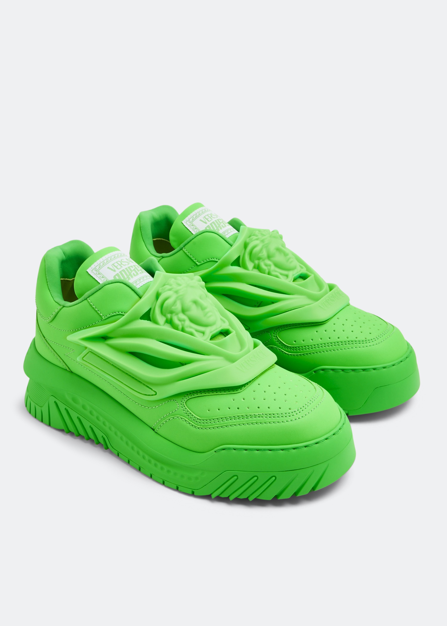 Green hot sale versace shoes