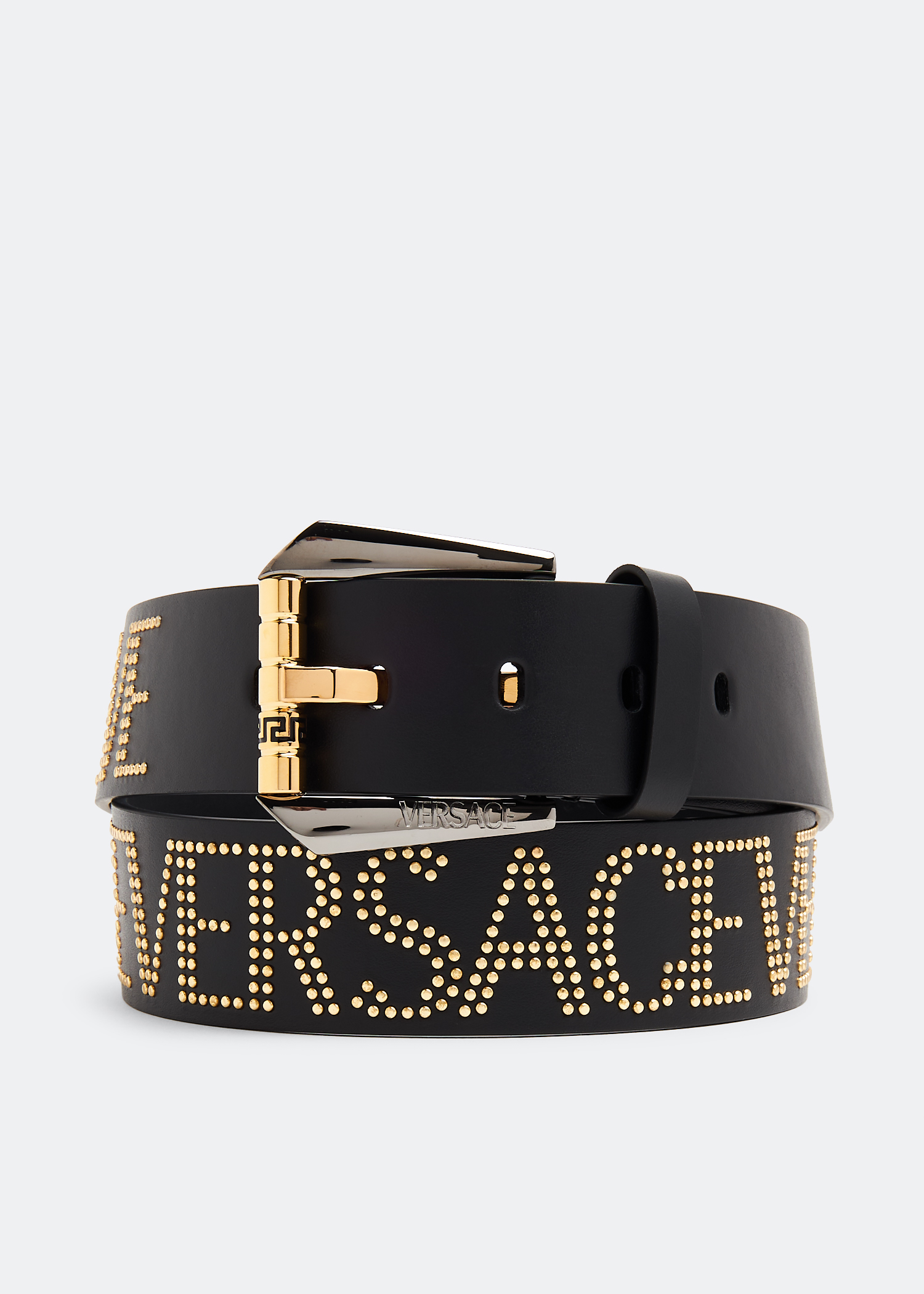 Versace Studded Versace Allover belt for Men - Black in UAE | Level Shoes
