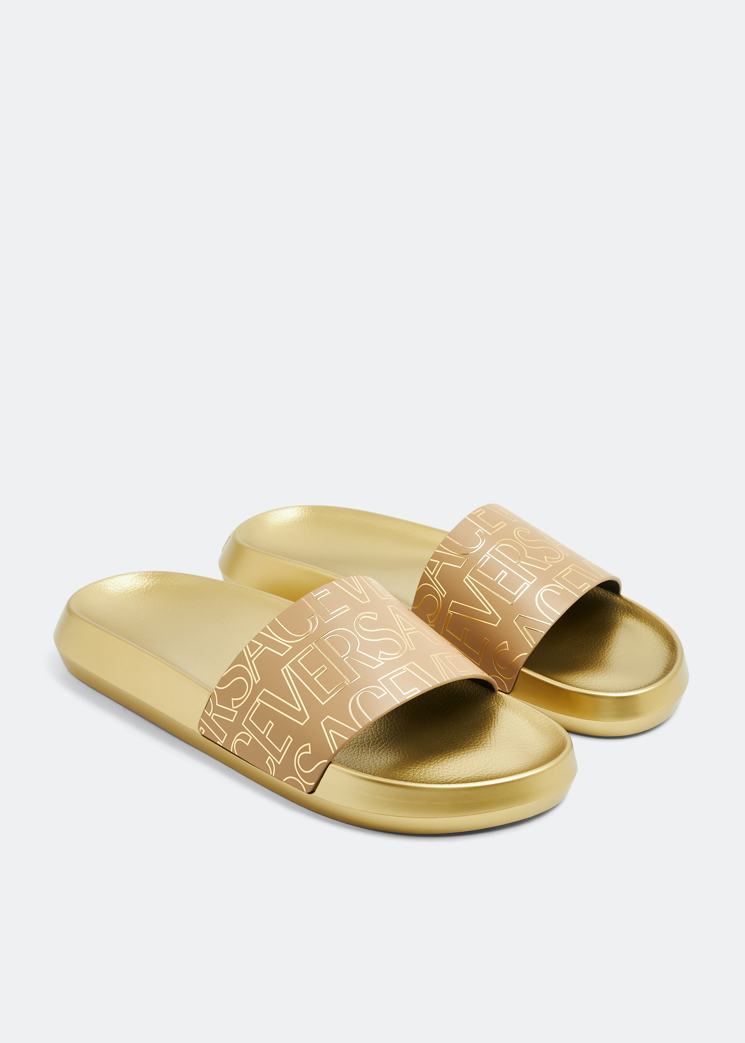 Gold clearance versace slides