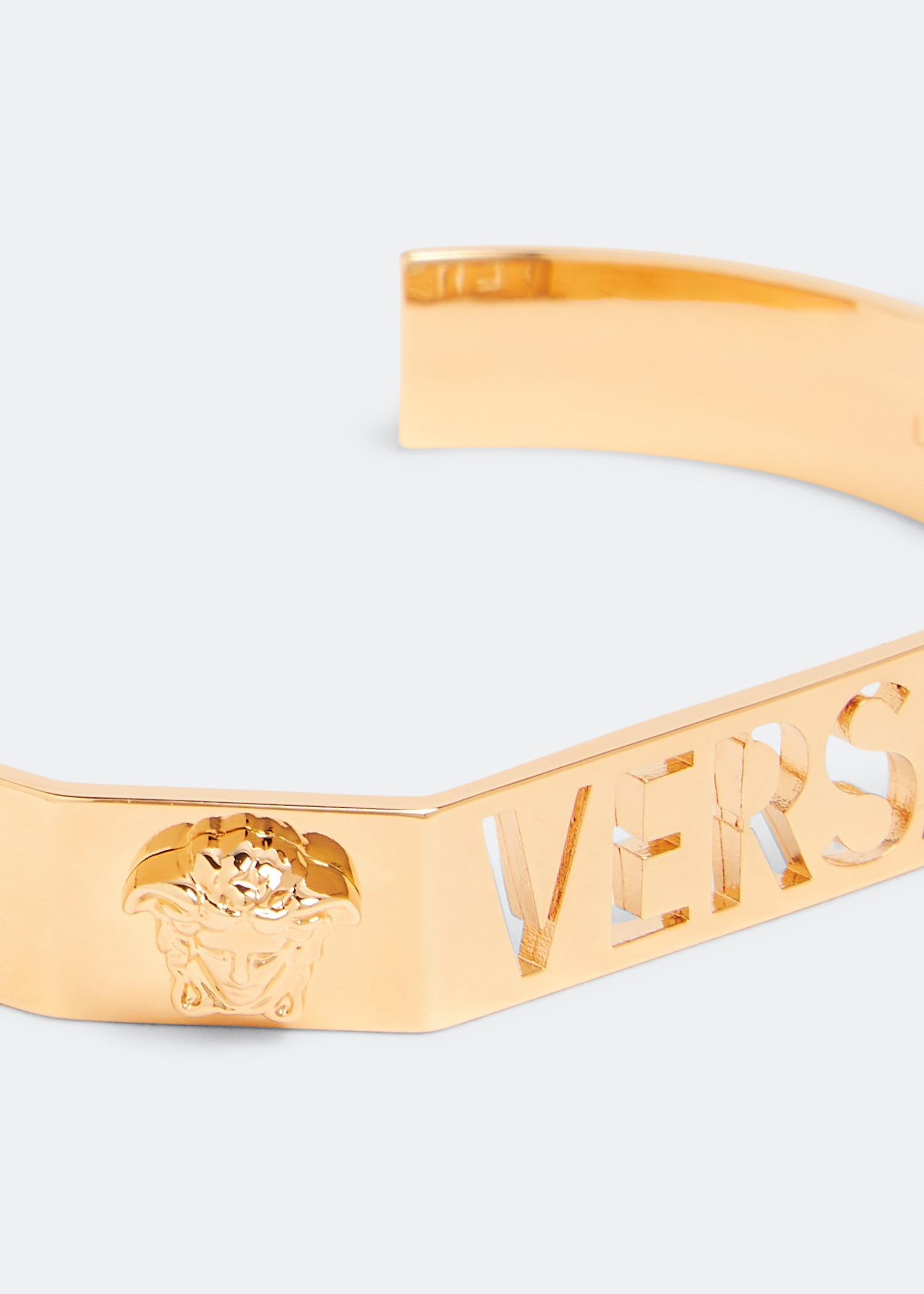 

Logo bracelet cuff, Gold