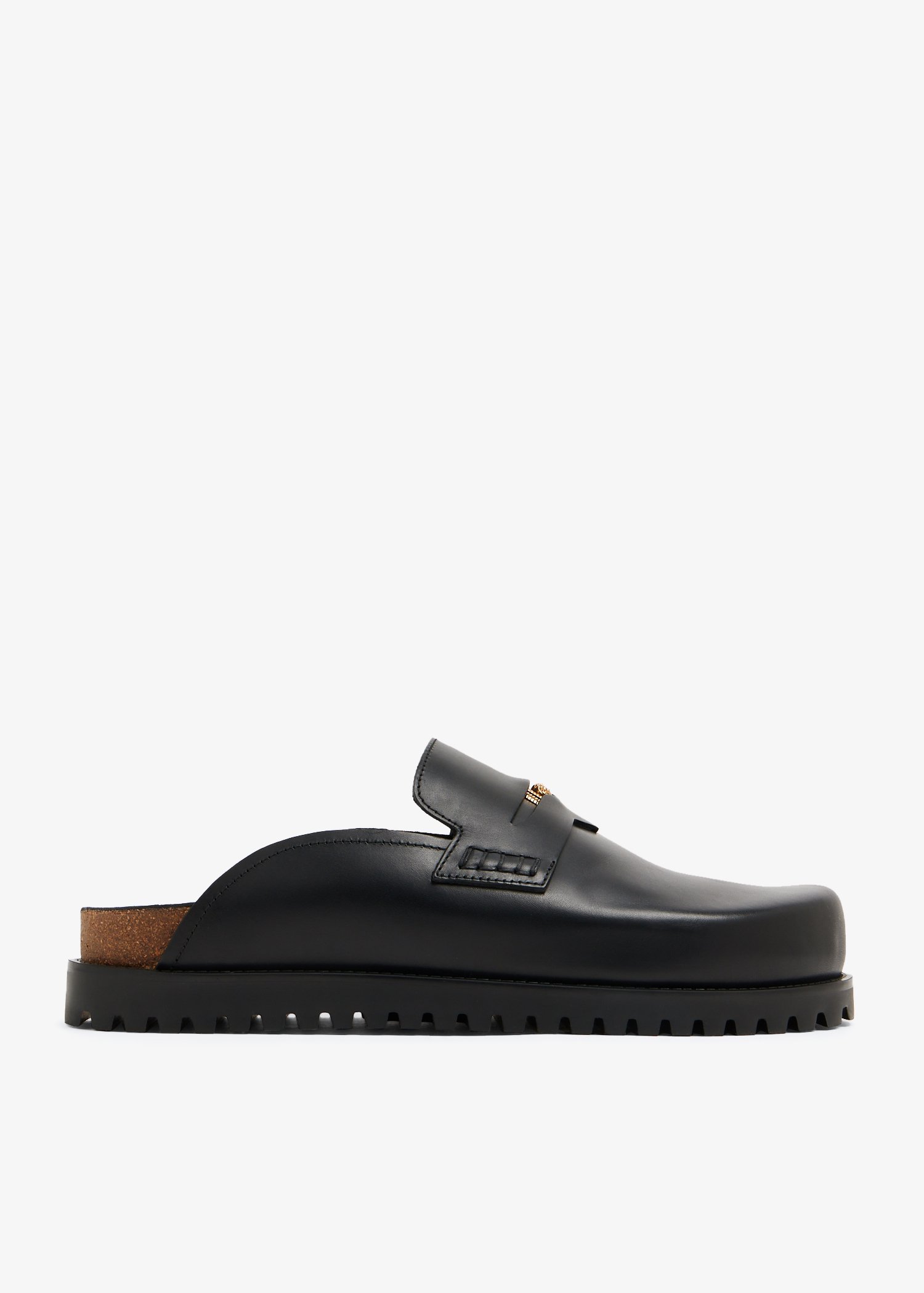 

Medusa leather slippers, Black