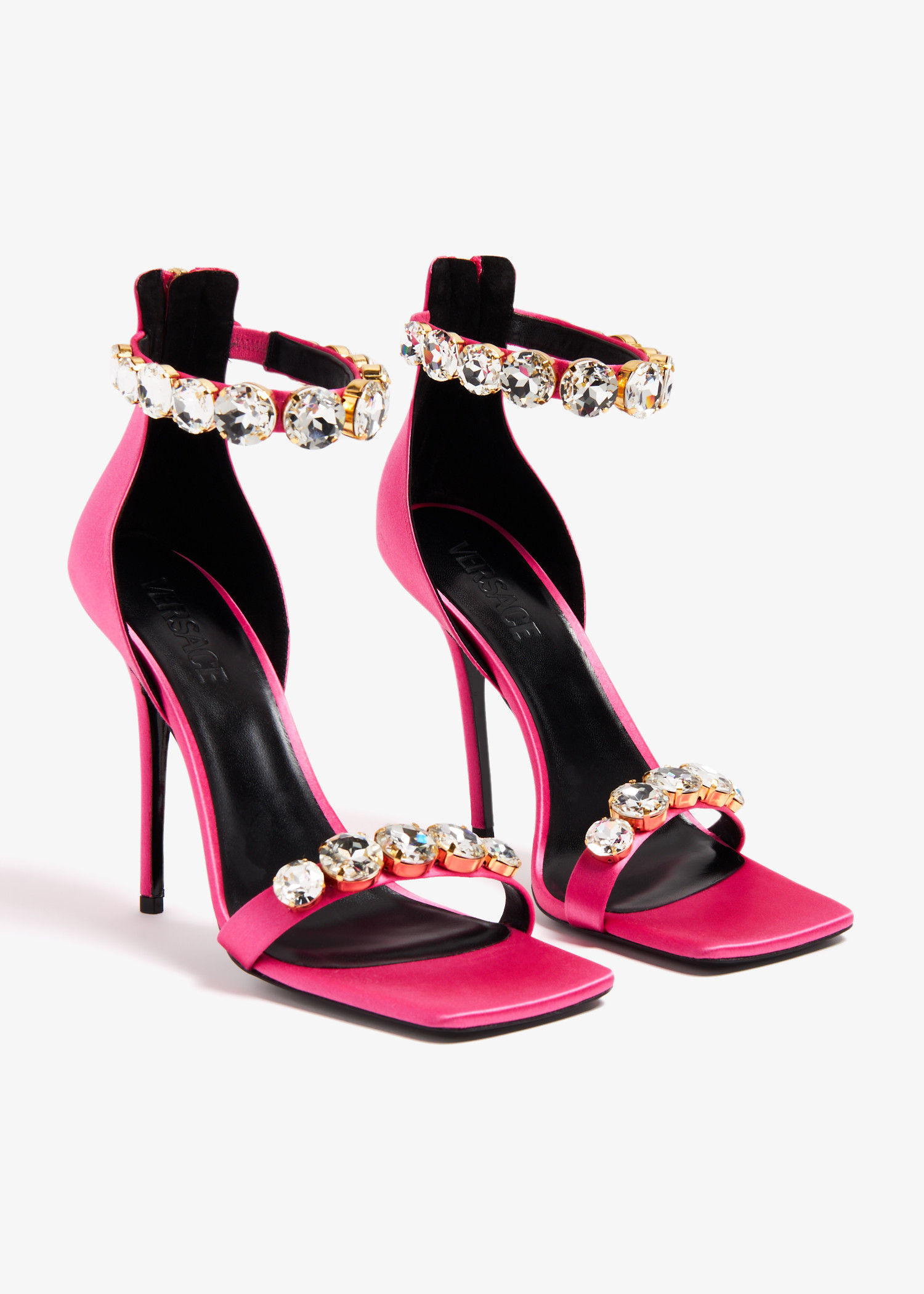 Versace Crystal sandals for Women - Pink in UAE | Level Shoes