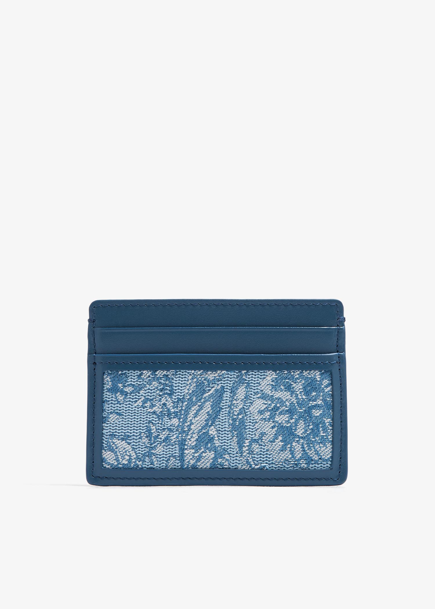 

Barocco jacquard card case, Blue