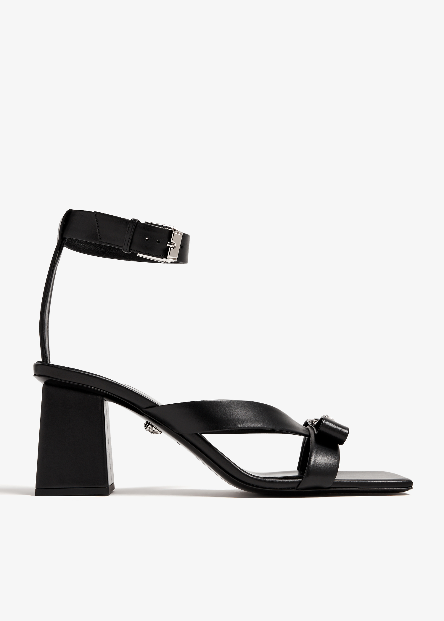 

Gianni Ribbon mid sandals, Black