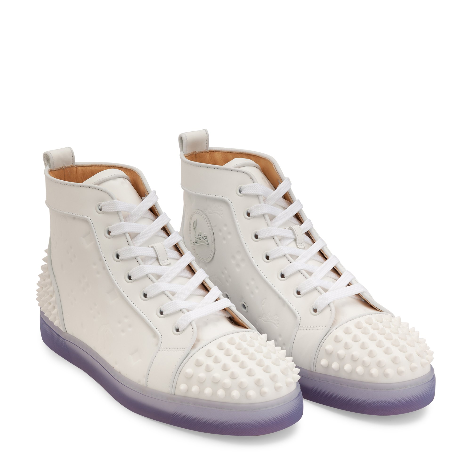 

Lou spikes 2 flat sneakers, White