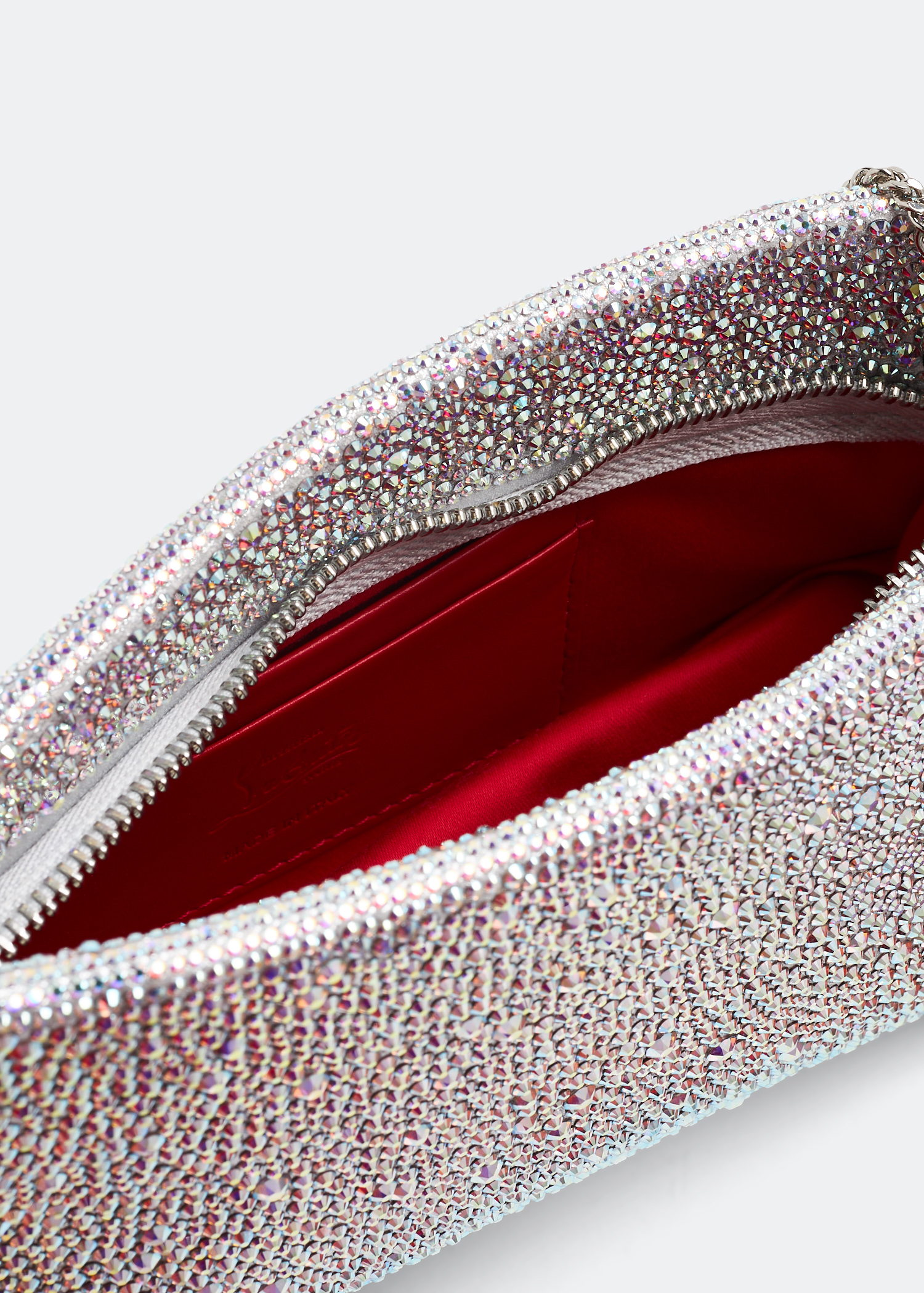 Loubitwist Small Crystal Embellished Suede Clutch in Purple - Christian  Louboutin
