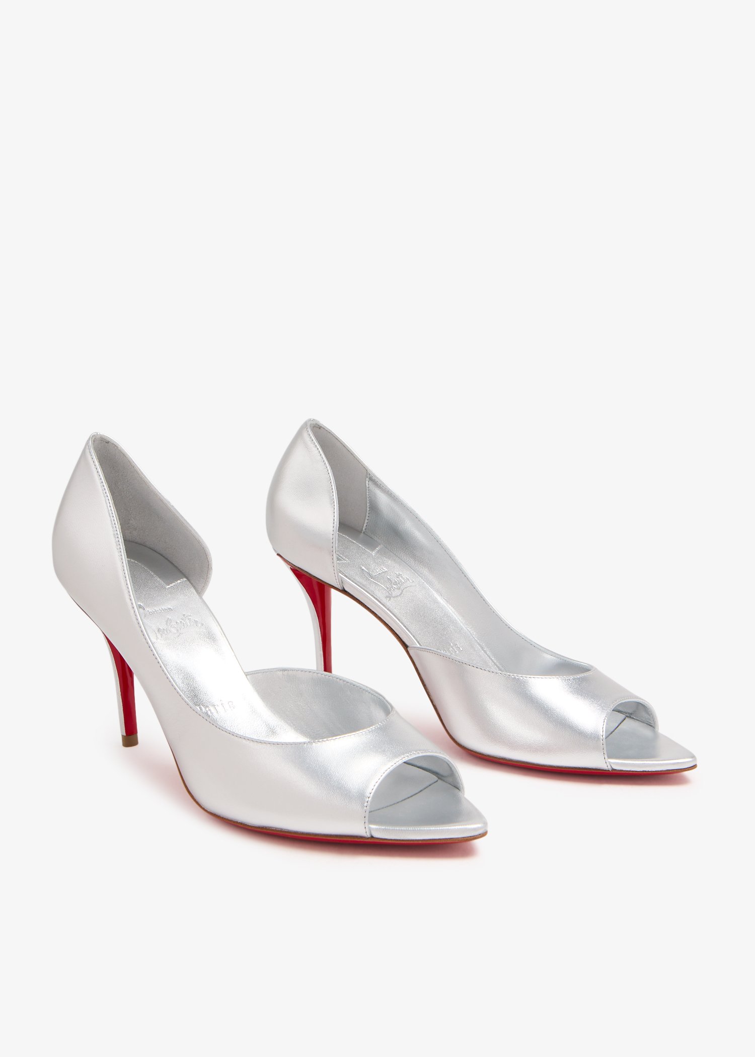 Christian Louboutin Open Apostropha 80 pumps for Women - Silver in 