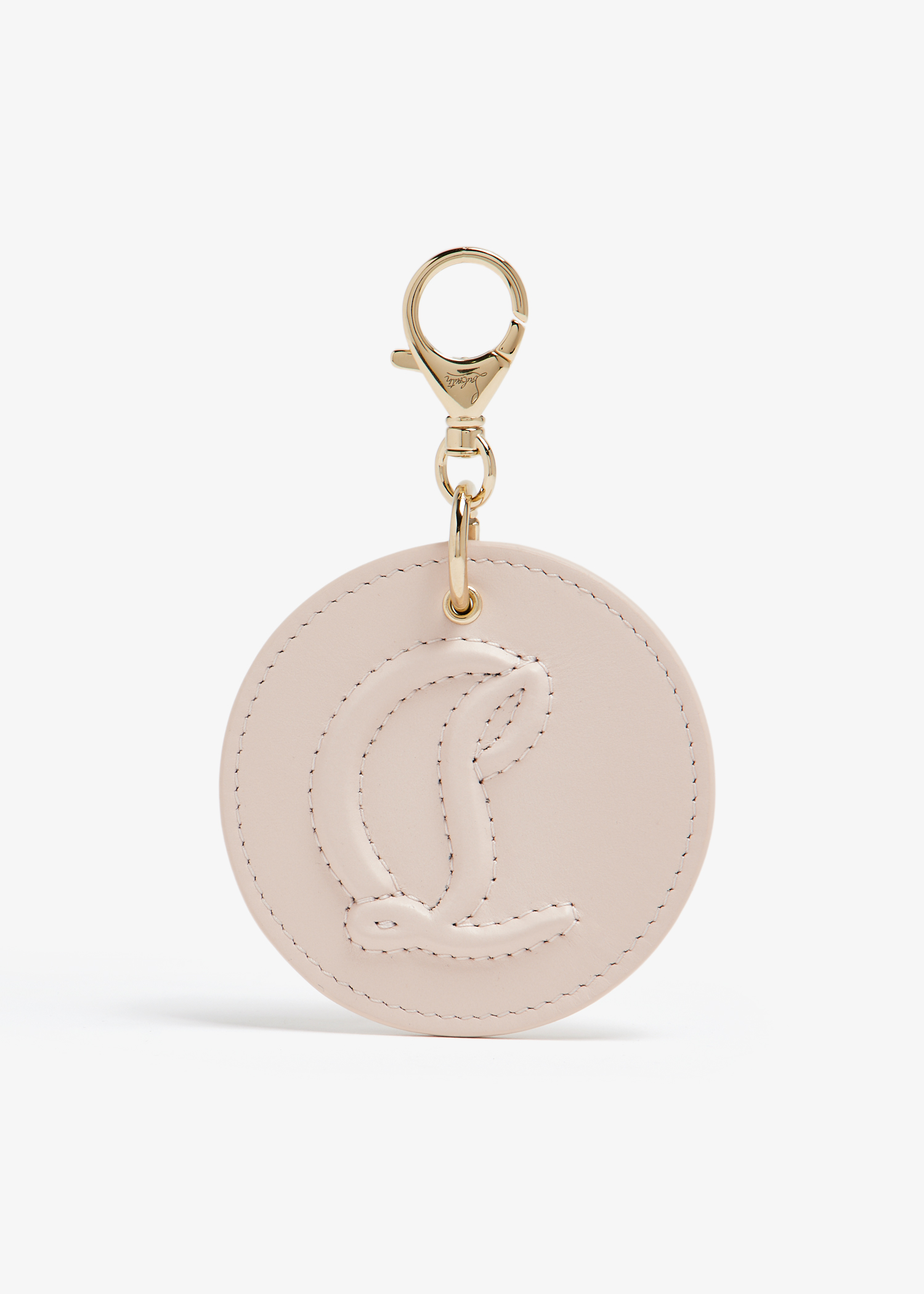 

CL logo round bag charm, Beige