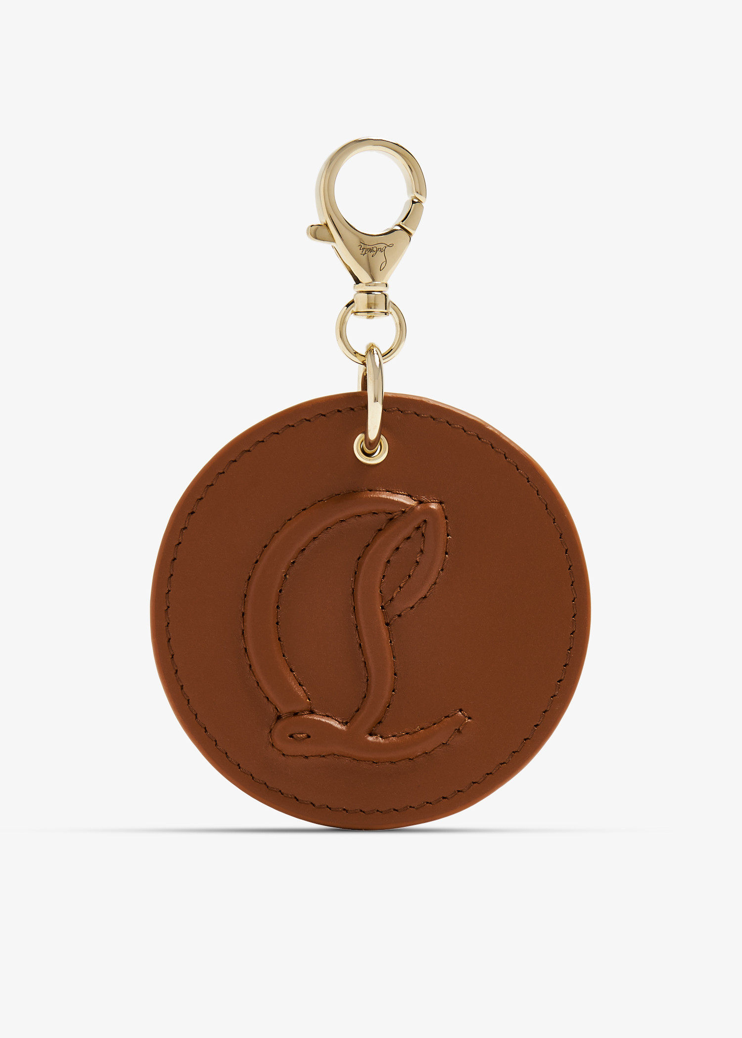 

CL logo round bag charm, Brown