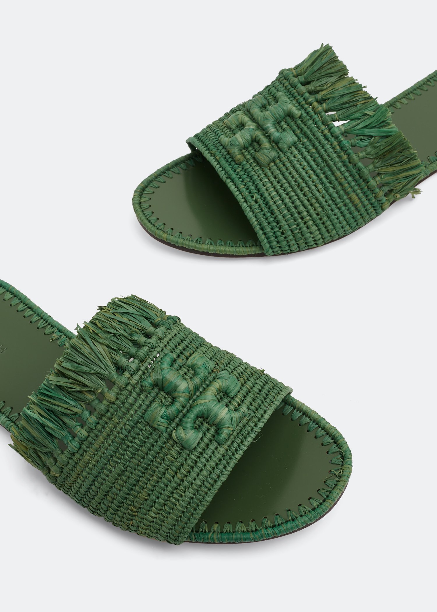 Tory burch green online flip flops