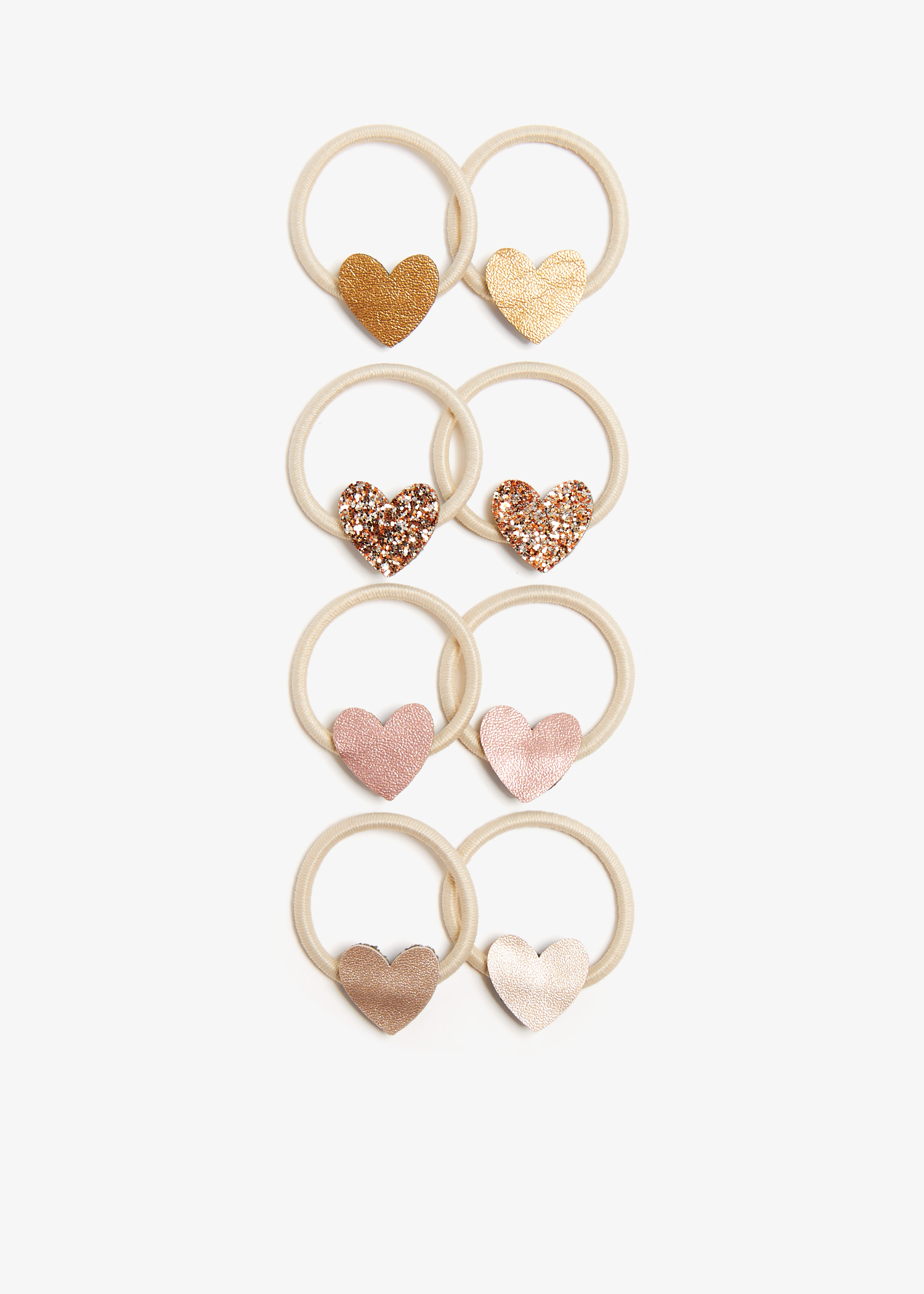 

Teeny Heart hair tie set, Multicolored