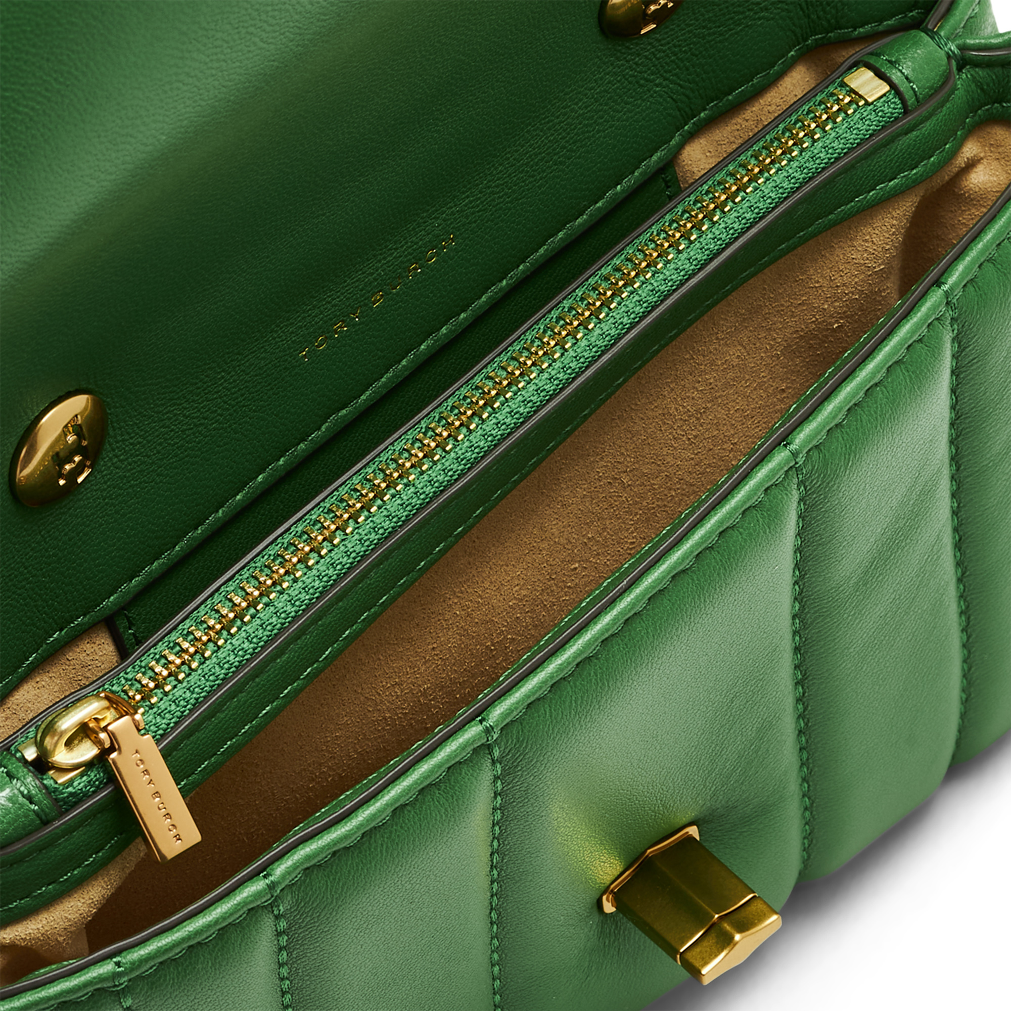 Tory Burch Mini Kira Top Handle Leather Tote Bag - Green