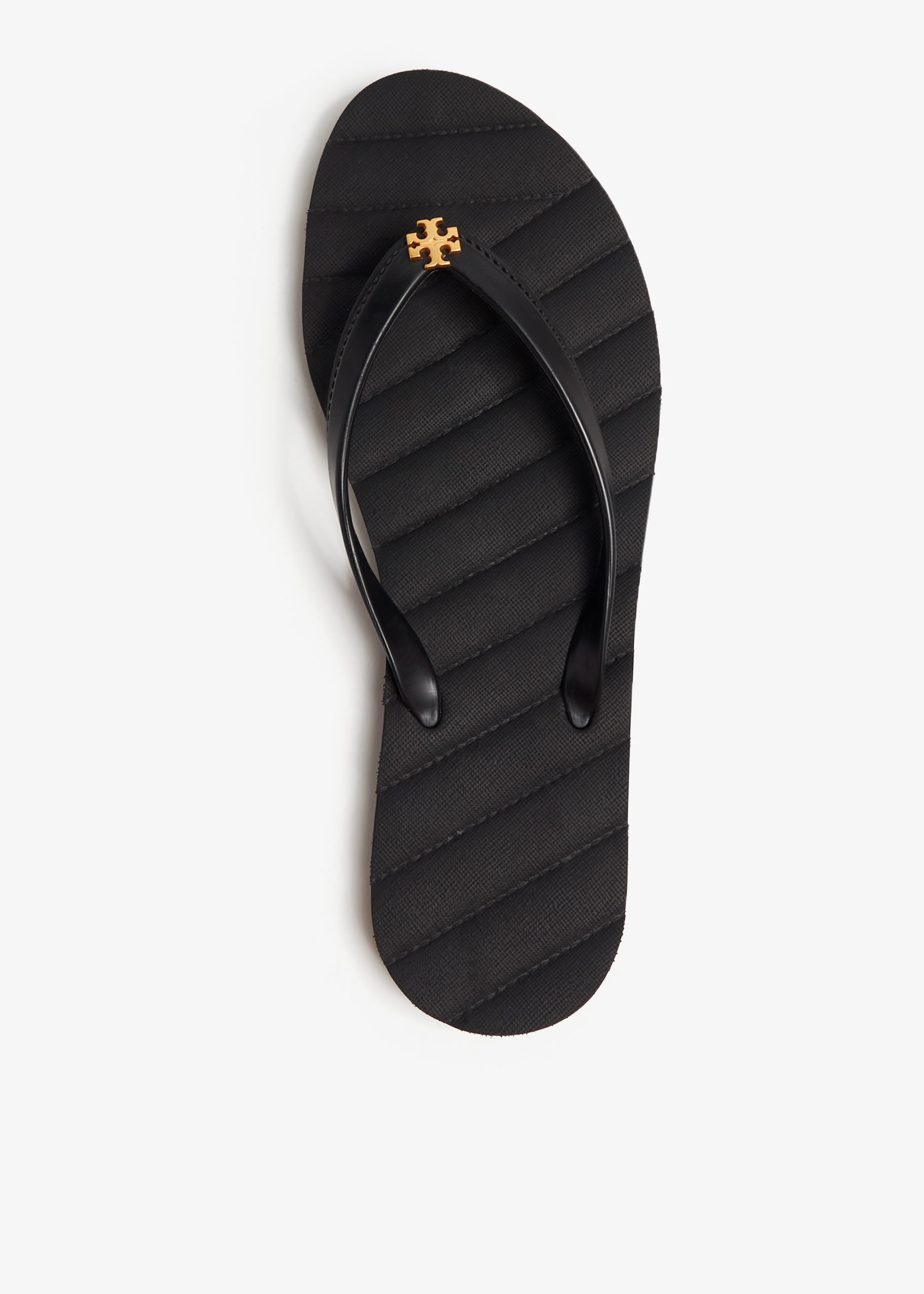 Tory burch black sales rubber flip flops