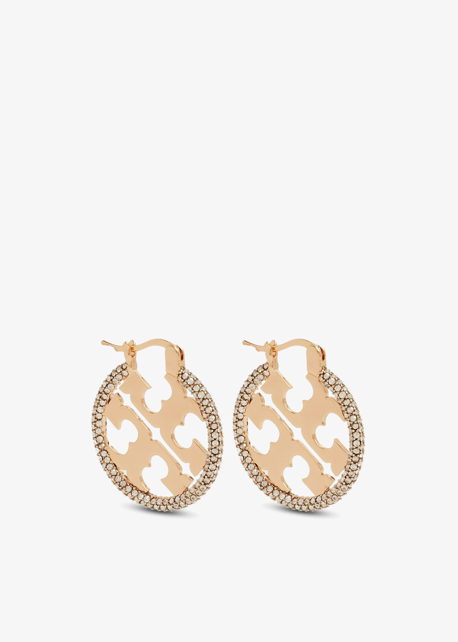 

Miller pavé hoop earrings, Gold