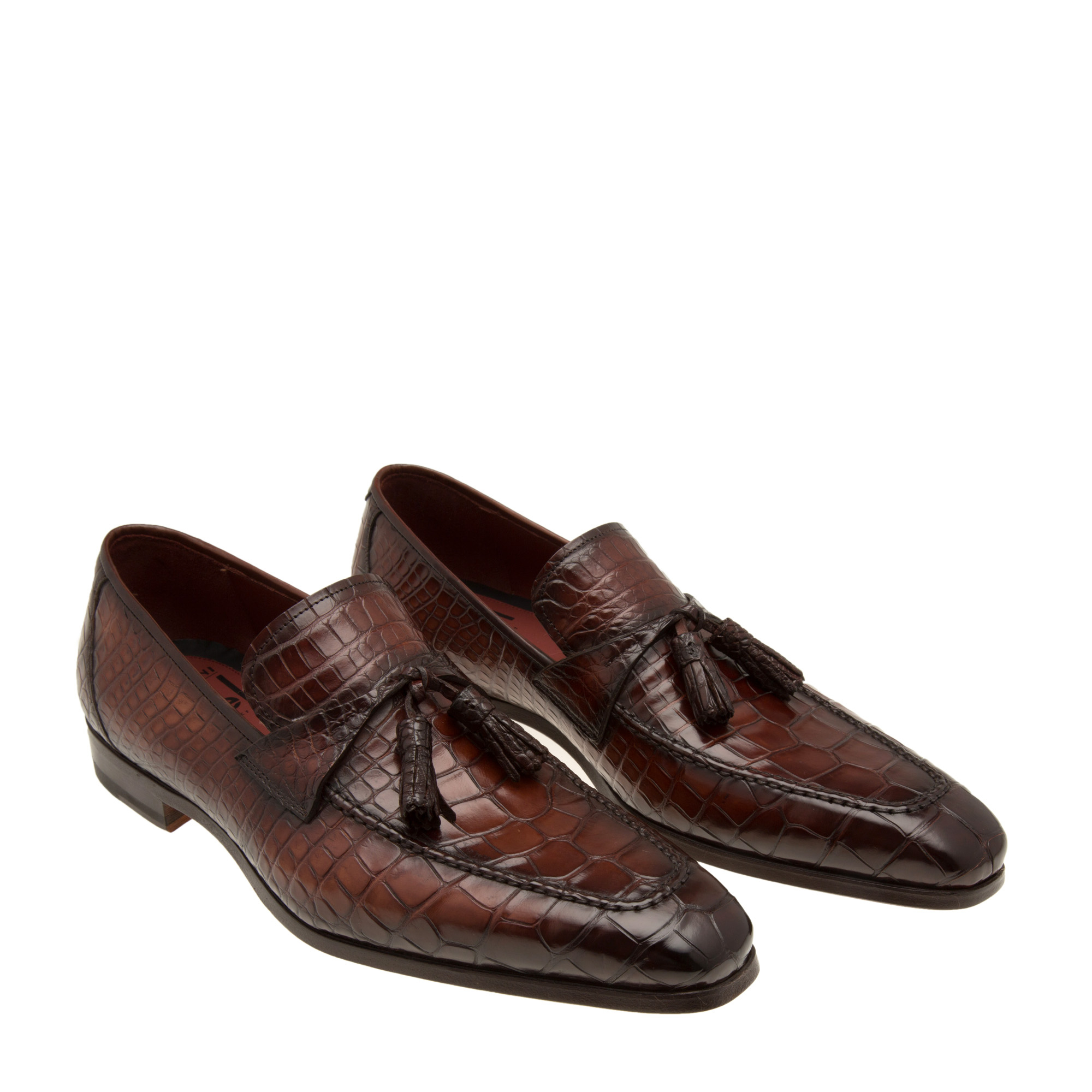 

Crocodile tassel loafers, Brown