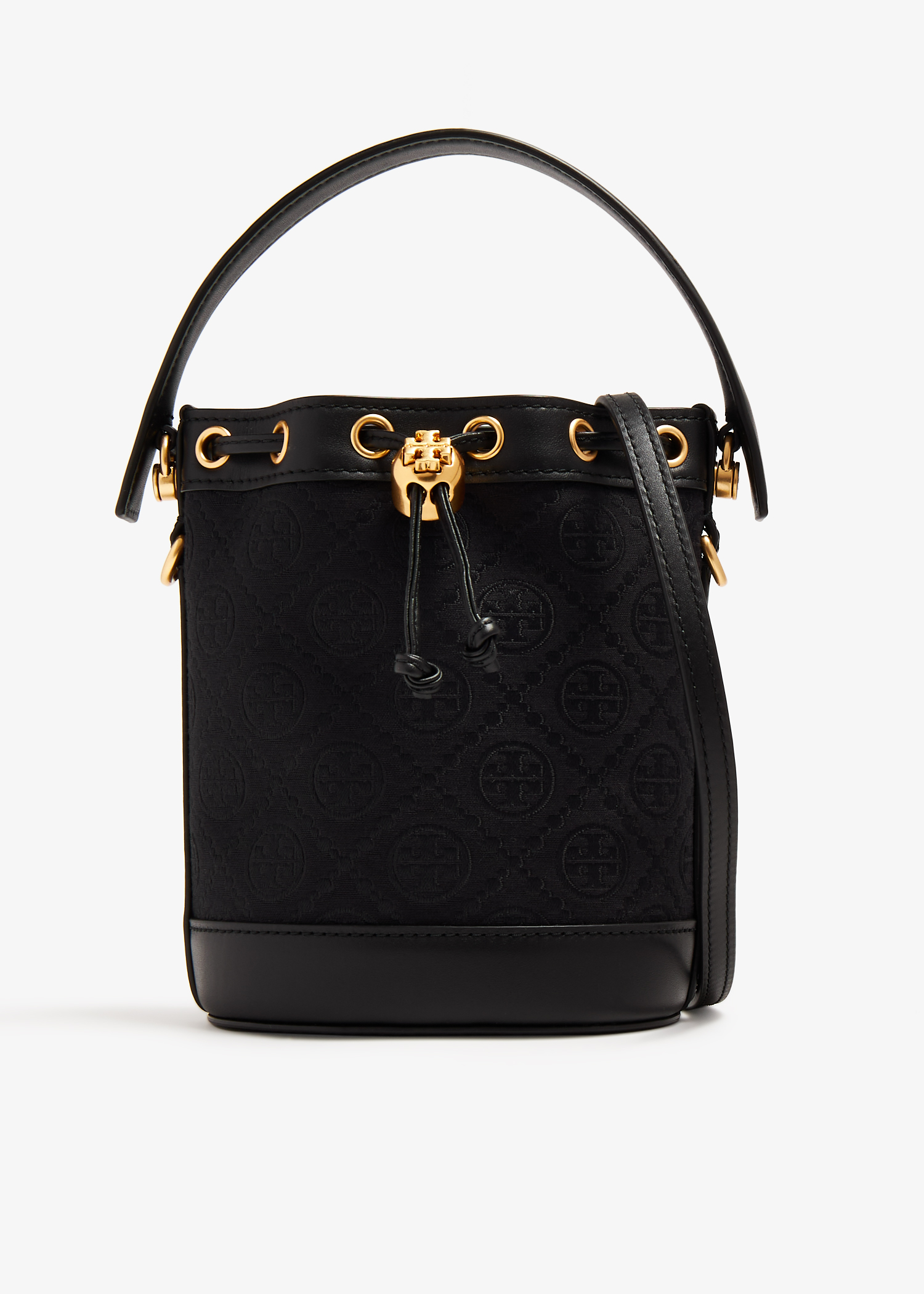 

T Monogram mini bucket bag, Black