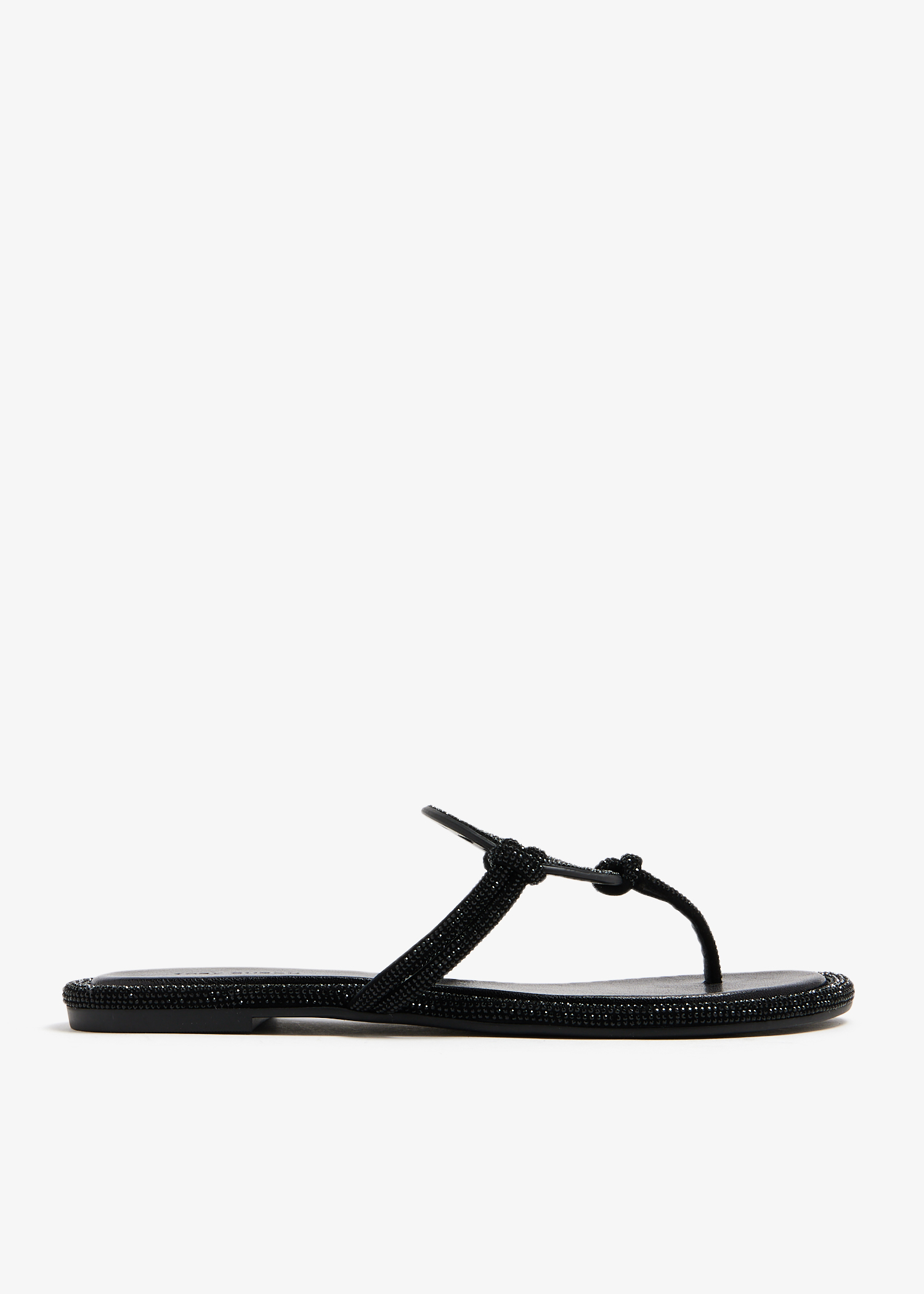 TORY BURCH CLAIRE FLAT THONG SANDAL IN PERFECT BLACK