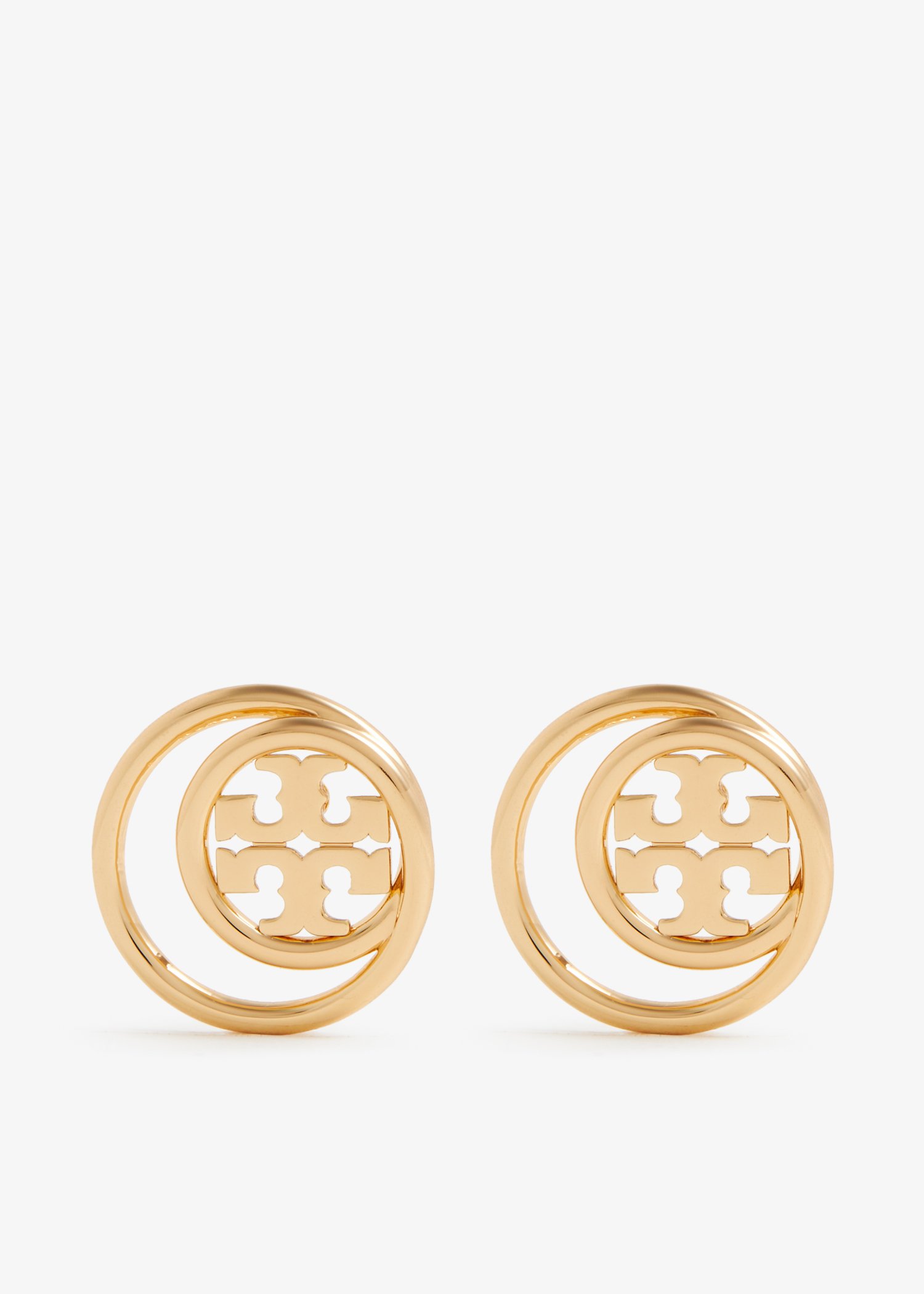 

Miller double ring stud earrings, Gold