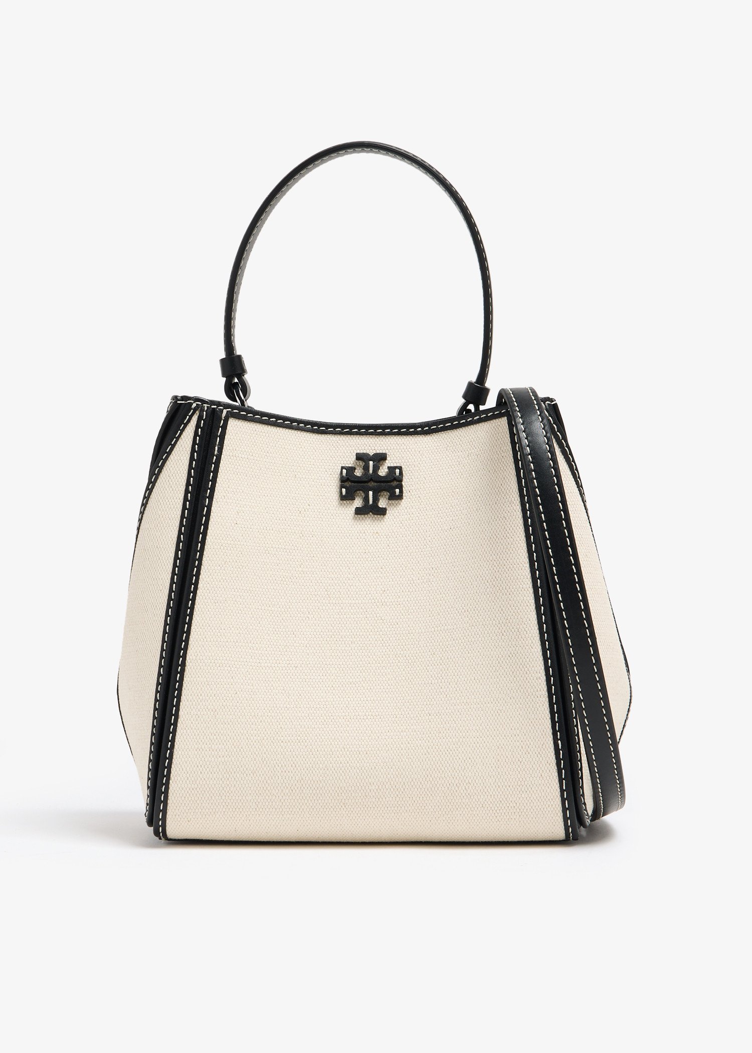 Tory Burch Small McGraw canvas bucket bag for Women Cream in Bahrain Level Shoes