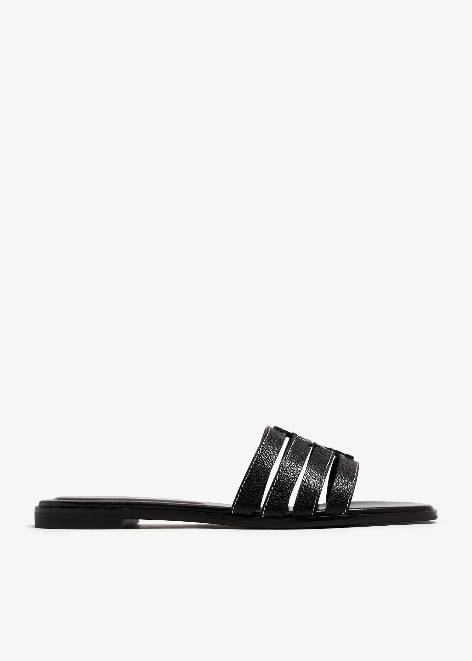 

Ines cage slide sandals, Black