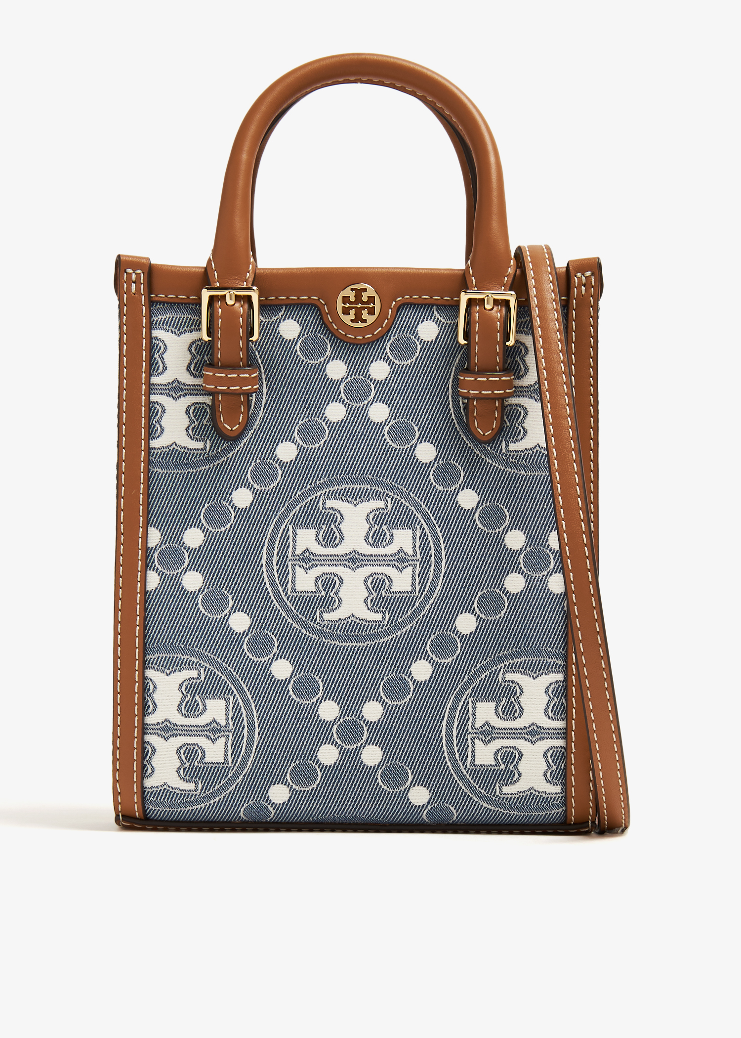 

T Monogram denim mini tote bag, Blue