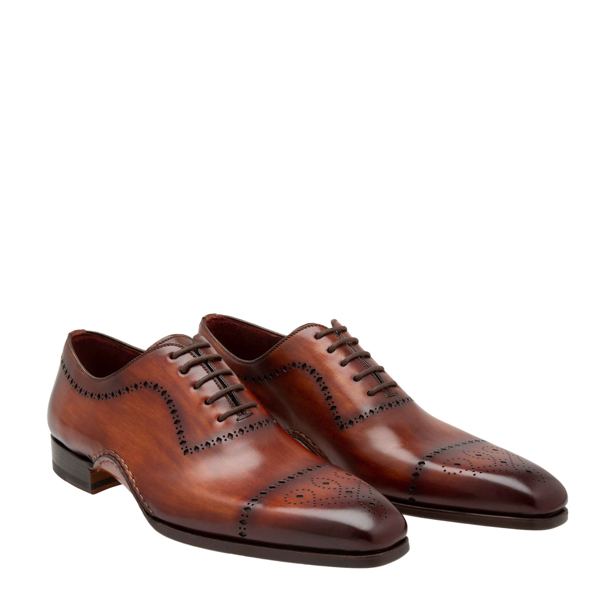 

Leather Oxford lace-up shoes, Brown