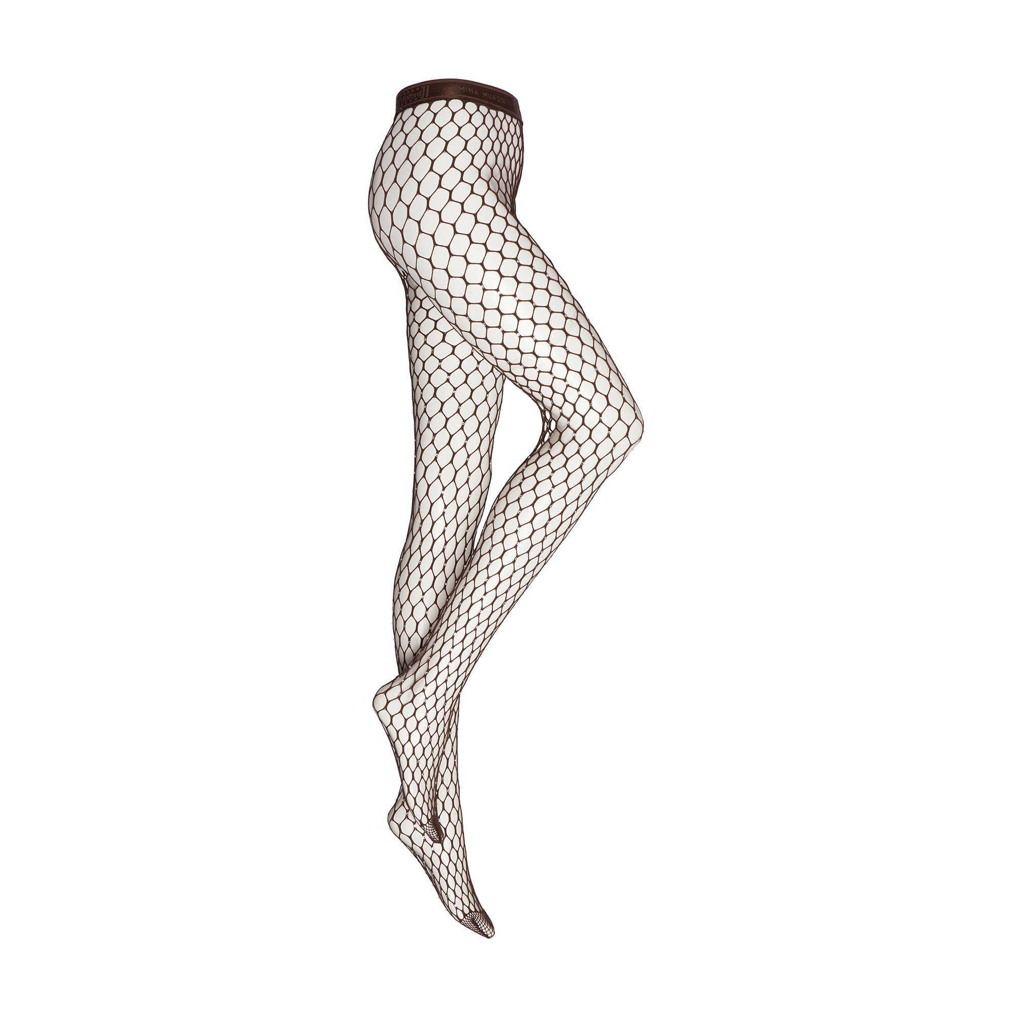 Wolford x Amina Muaddi crystal net tights for Women Brown in UAE