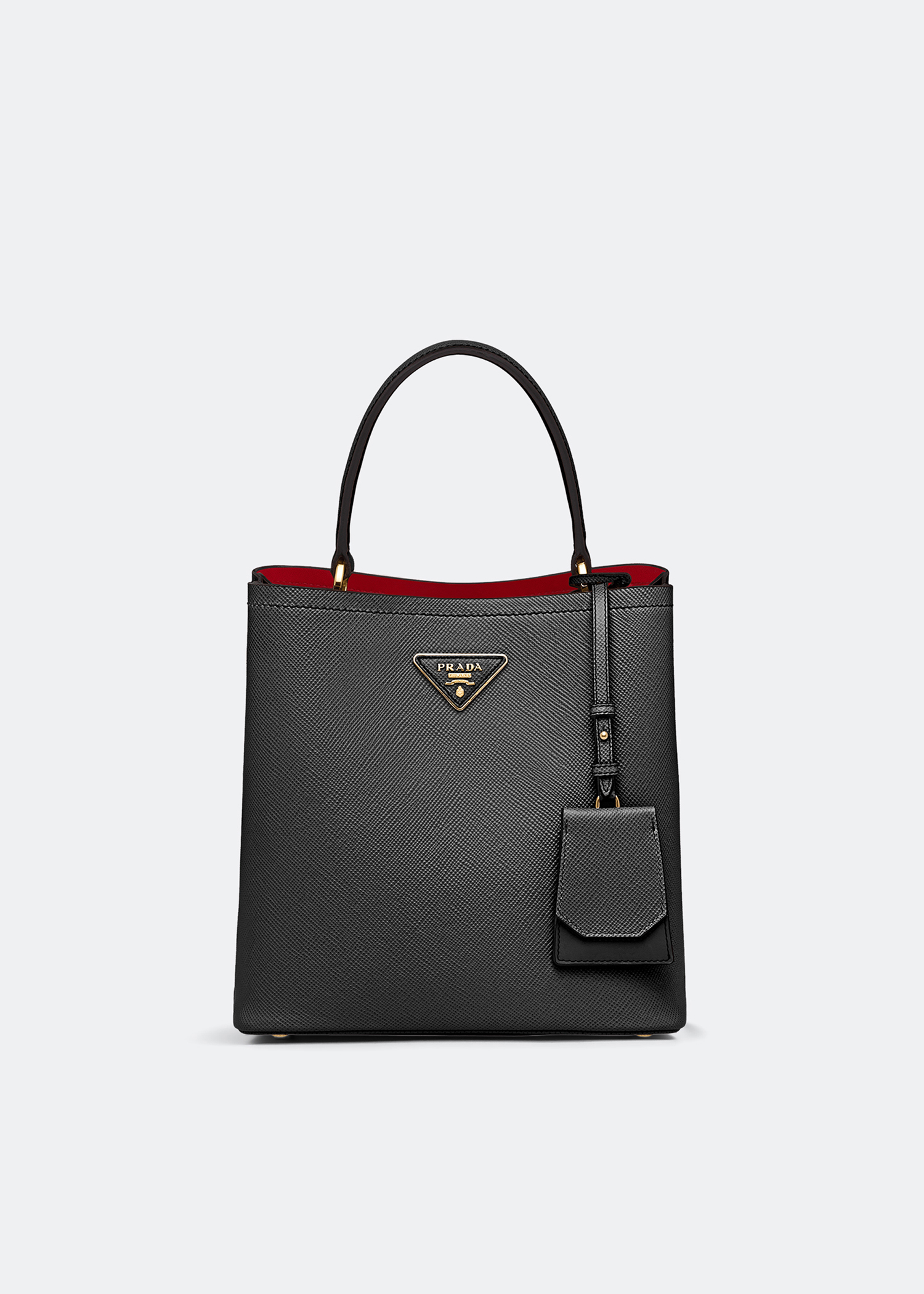 Prada Black Saffiano Leather Medium Panier Top Handle Bag Prada